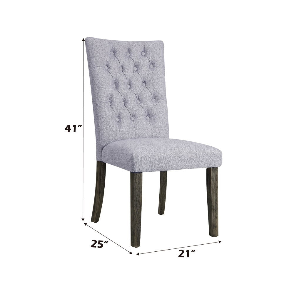 Merel - Side Chair Set of 2) - Gray Linen & Gray Oak