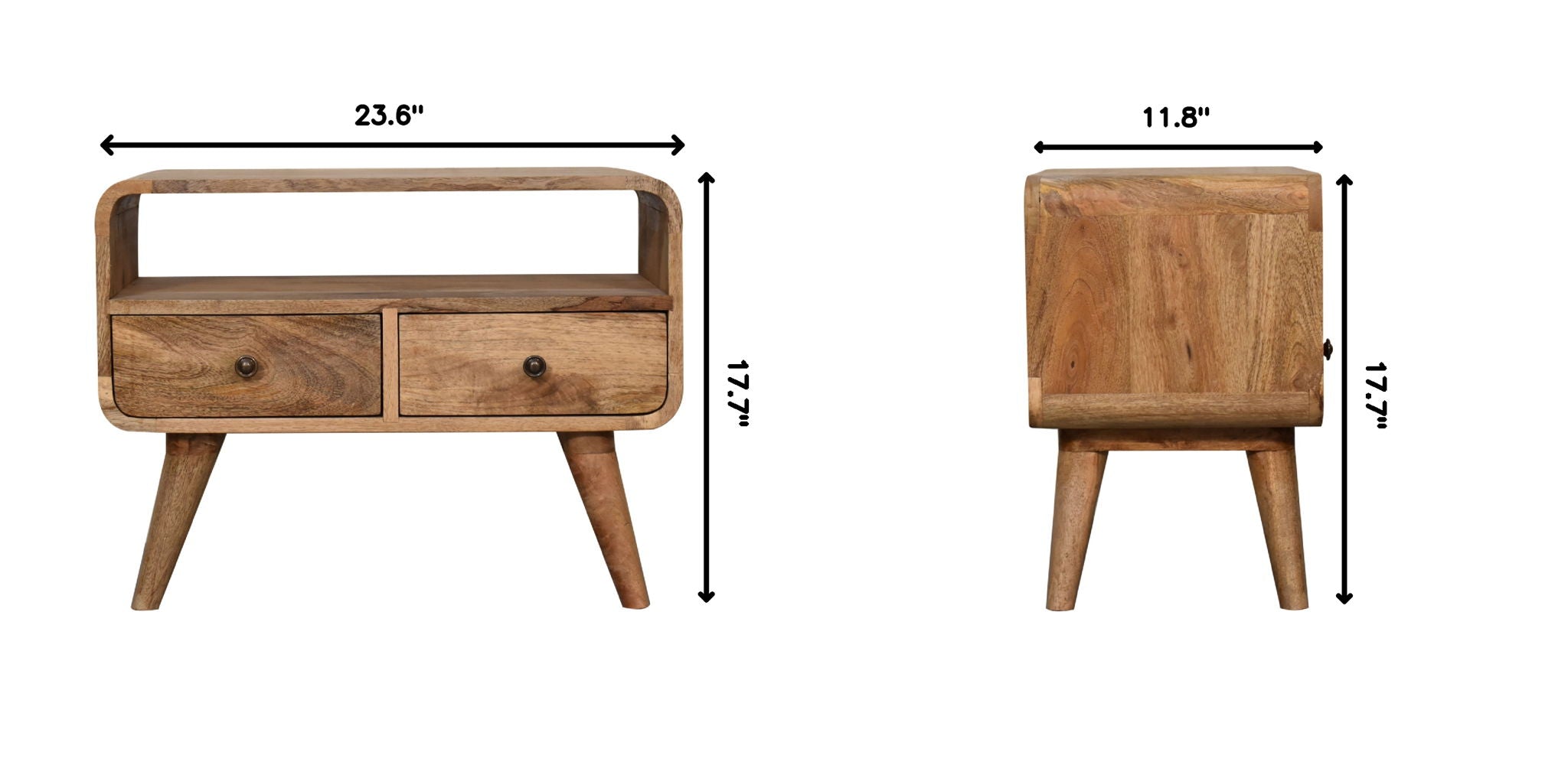 Mini Curved Media Unit - Oak