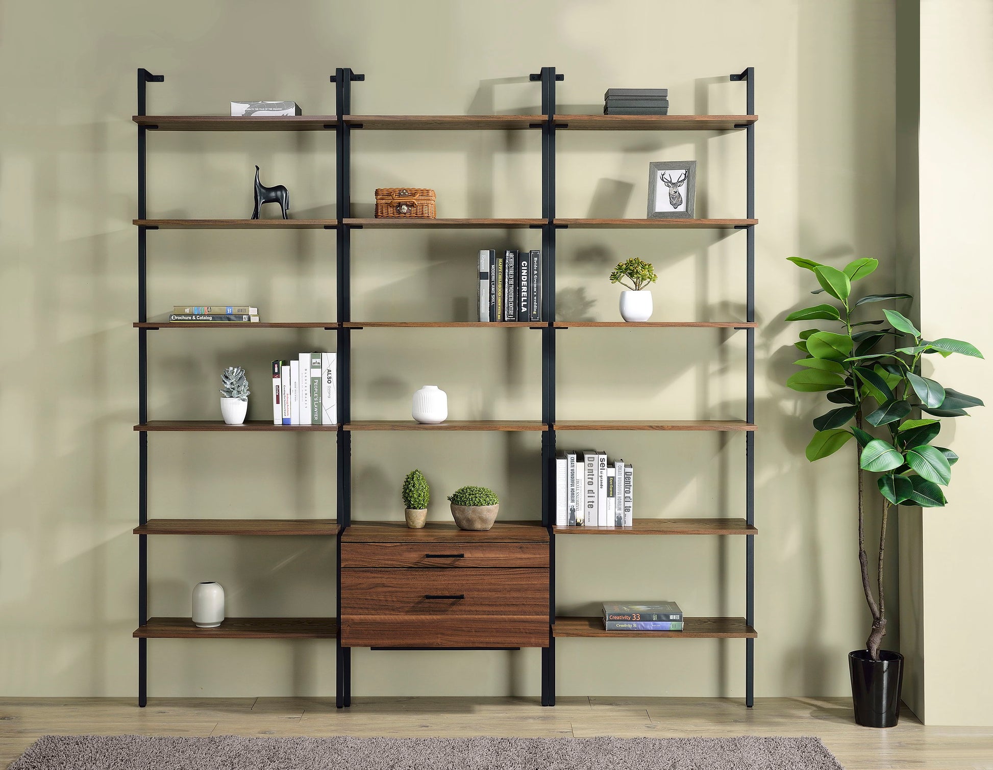 Coaster Fine Furniture Owens - 3-Piece Wall Mounted Bookshelf Set - Walnut | Meri Furniture