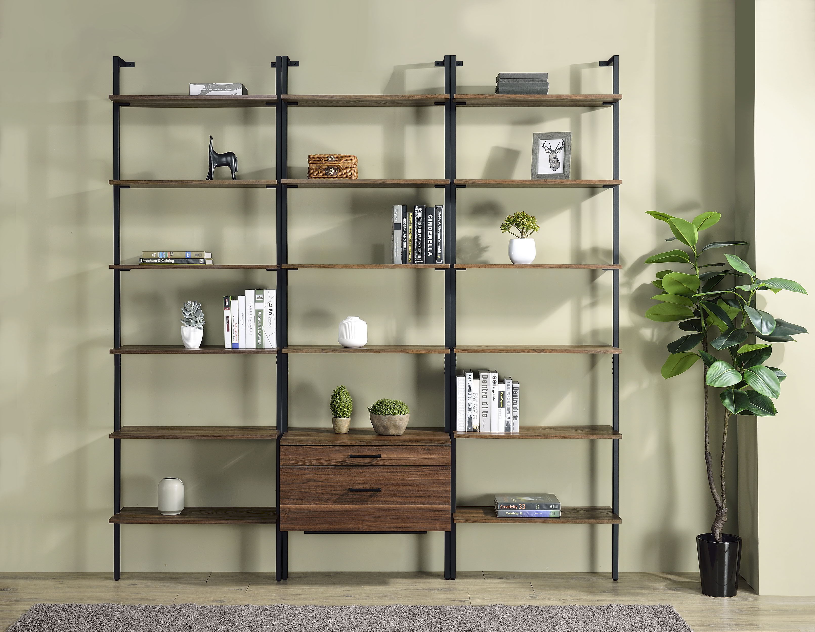 Coaster Fine Furniture Owens - 3-Piece Wall Mounted Bookshelf Set - Walnut | Meri Furniture