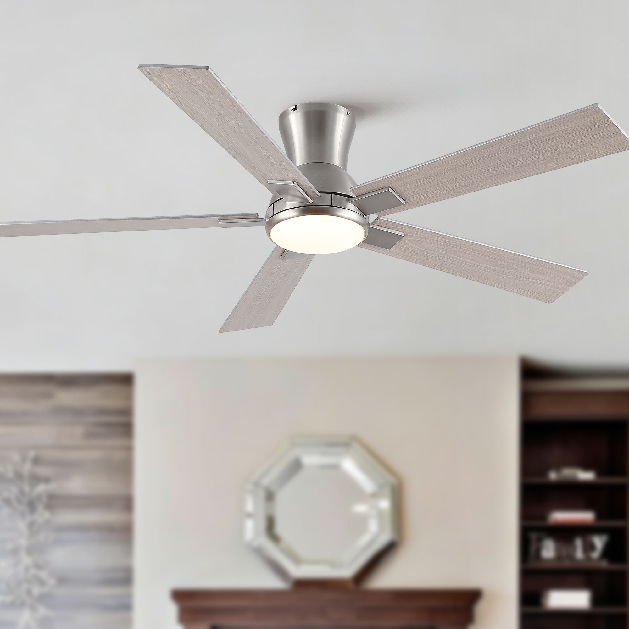 Reversible Quiet Motor Ceiling Fan Light With ABS Blades