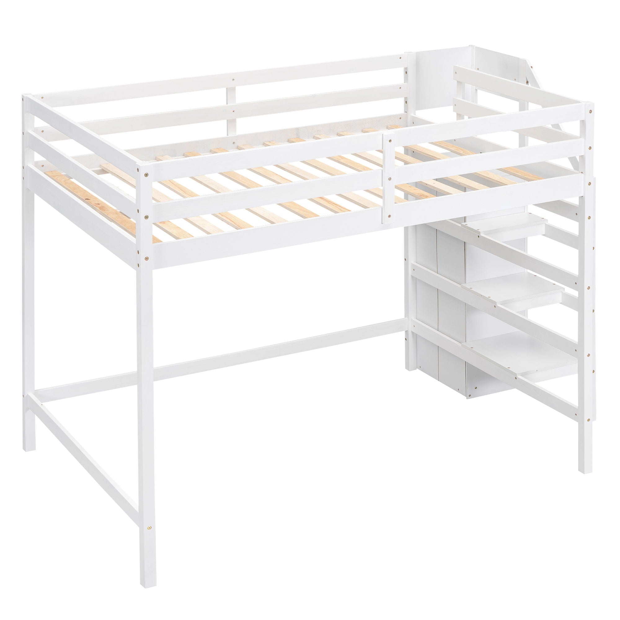 Loft Bed With Built In Storage Wardrobe And Staircase