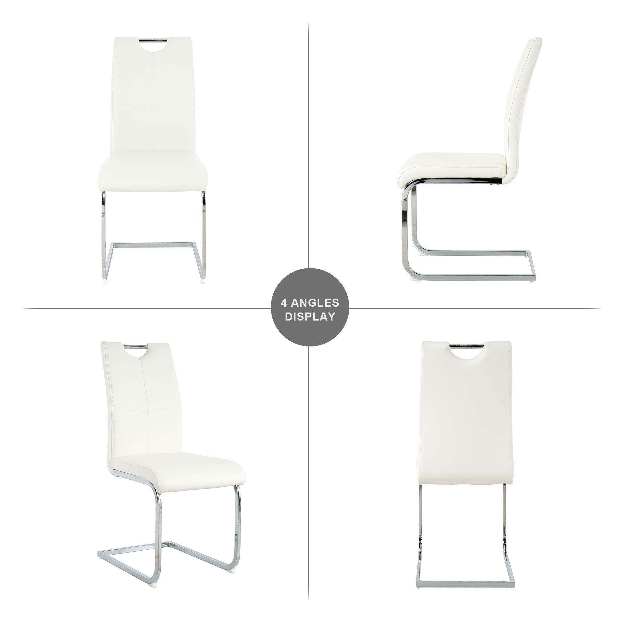 Modern Dining Chairs With Padded Seat And Metal Legs