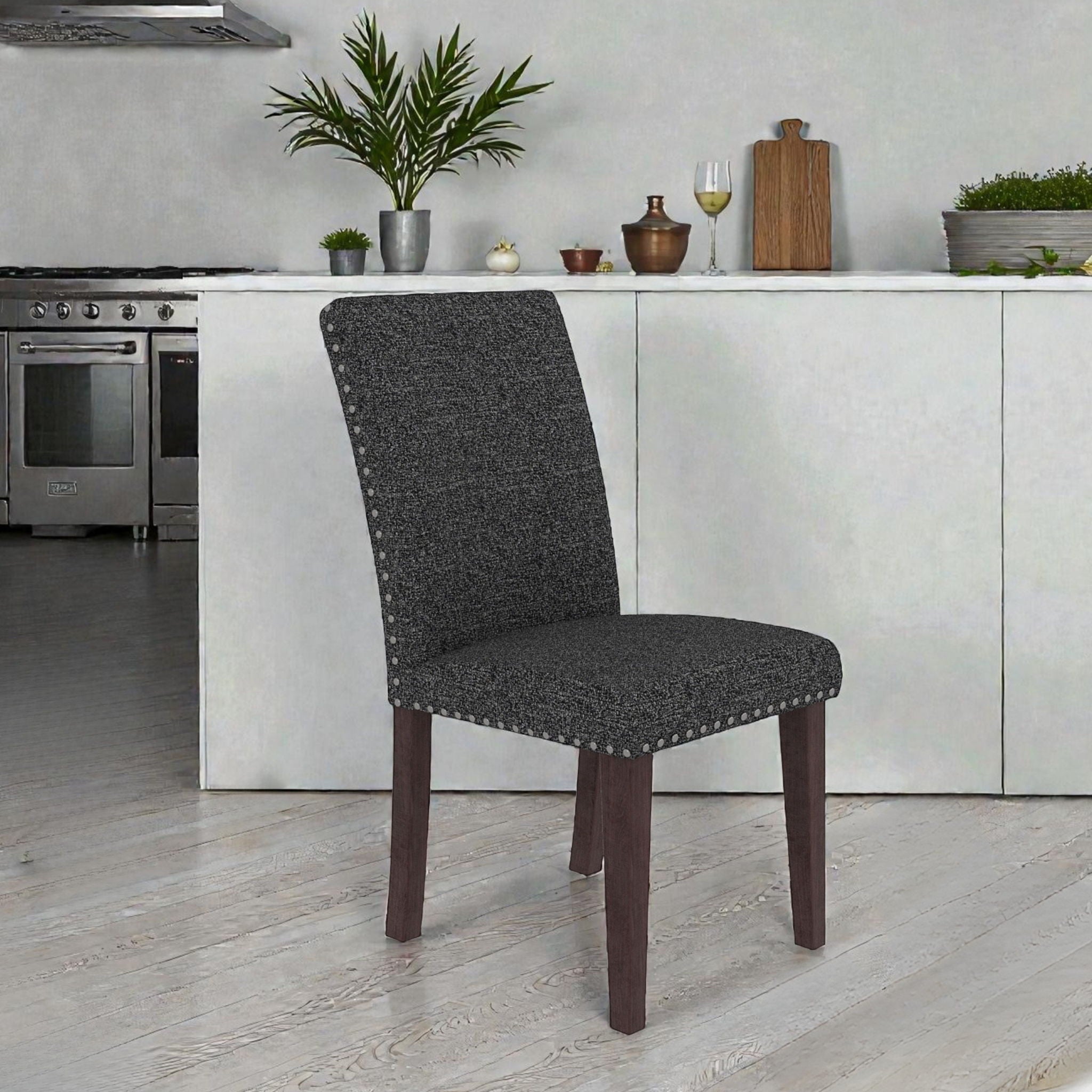 Upholstered Dining Chair With High Back Design (Set of 2)
