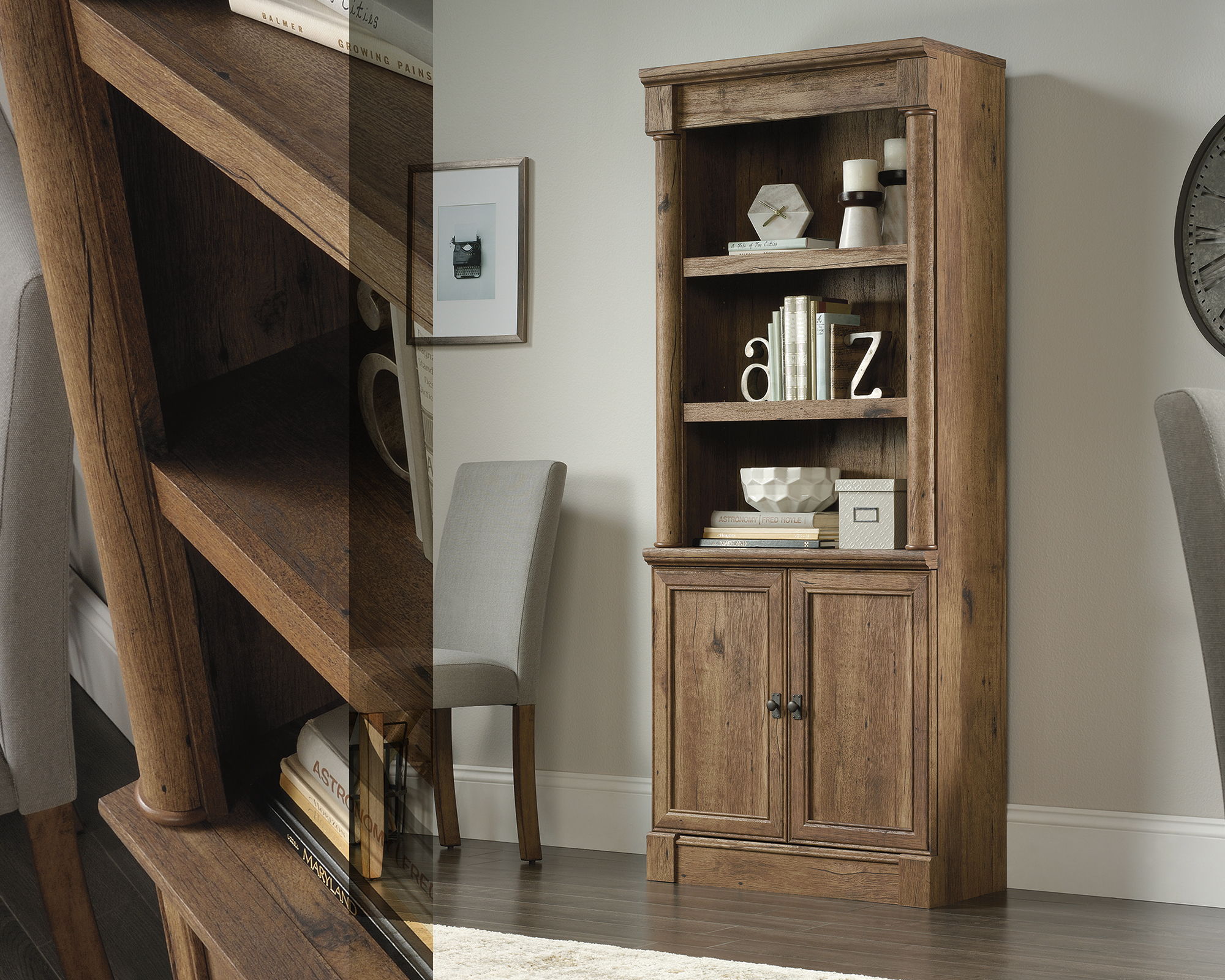 Library With Doors Vintage Oak