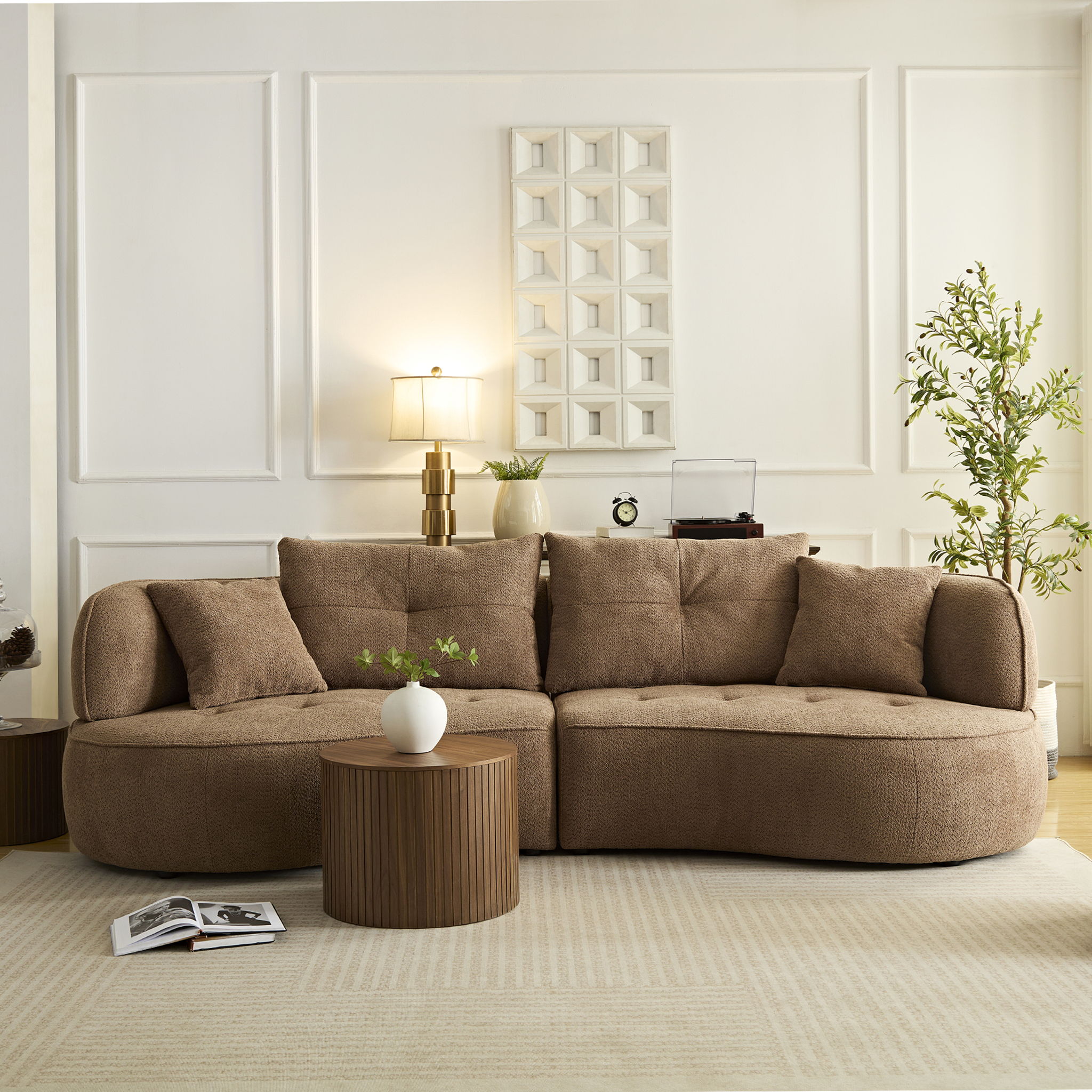 Modular Sofa, Durable Fabric, Solid Wood Frame, High Density Sponge Padding, Seating For 4