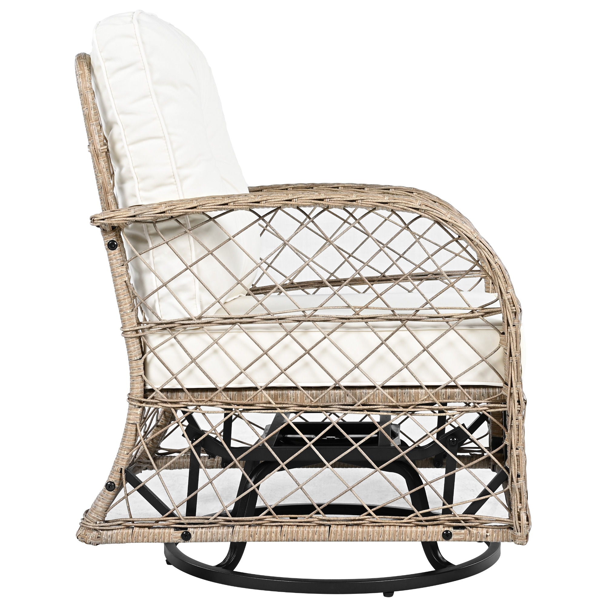 3 Piece Outdoor Chair & Table Set Chat Set, 2 Person Rattan Seating Group