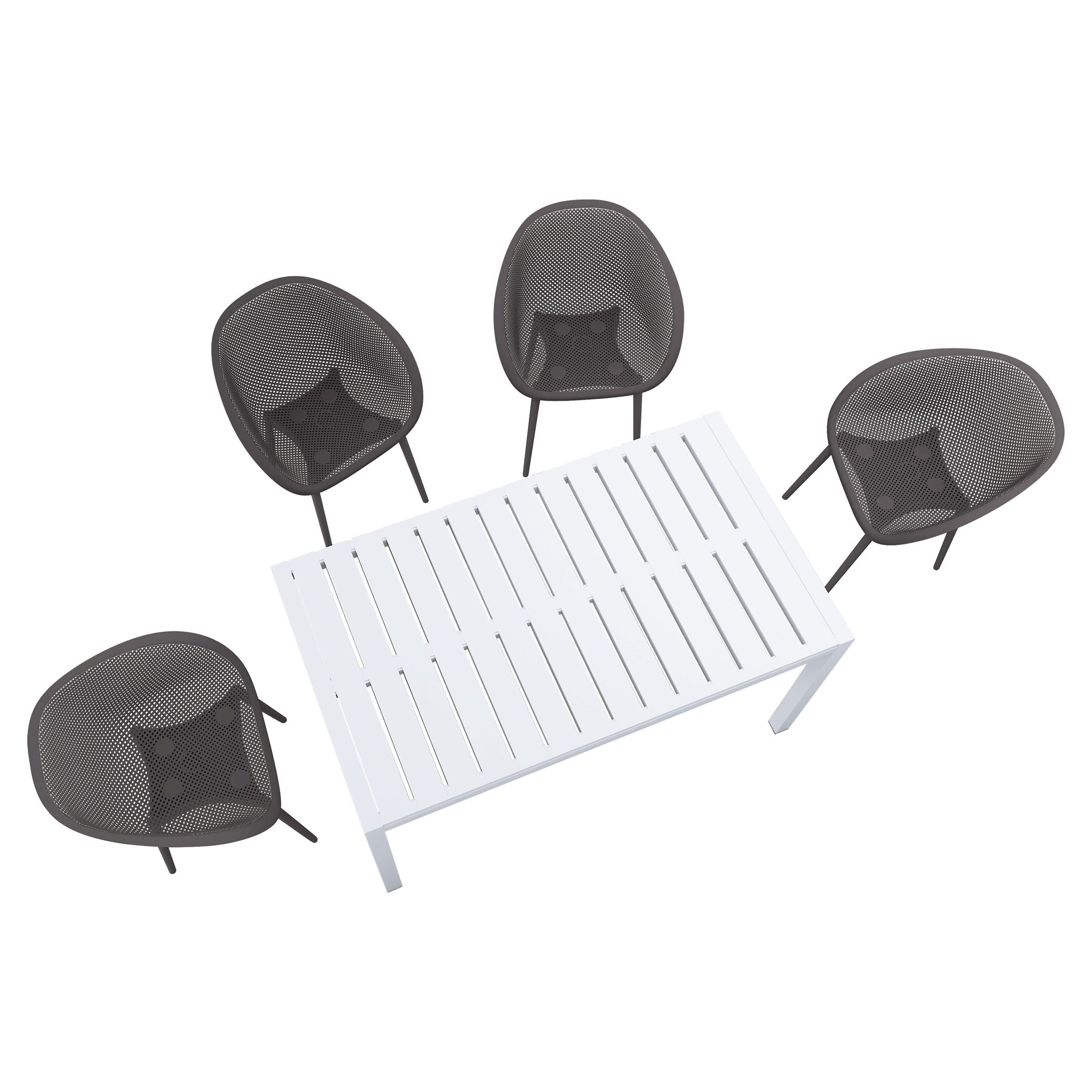 4 Pack Lounge Chair Set With Long Table