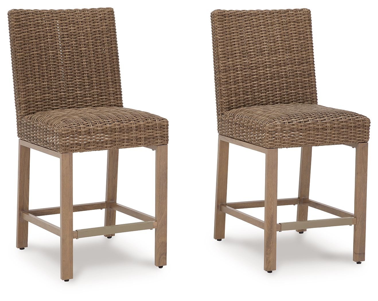 Signature Design by Ashley® Walton Bridge - Driftwood - Barstool (Set of 2) | Meri Furniture