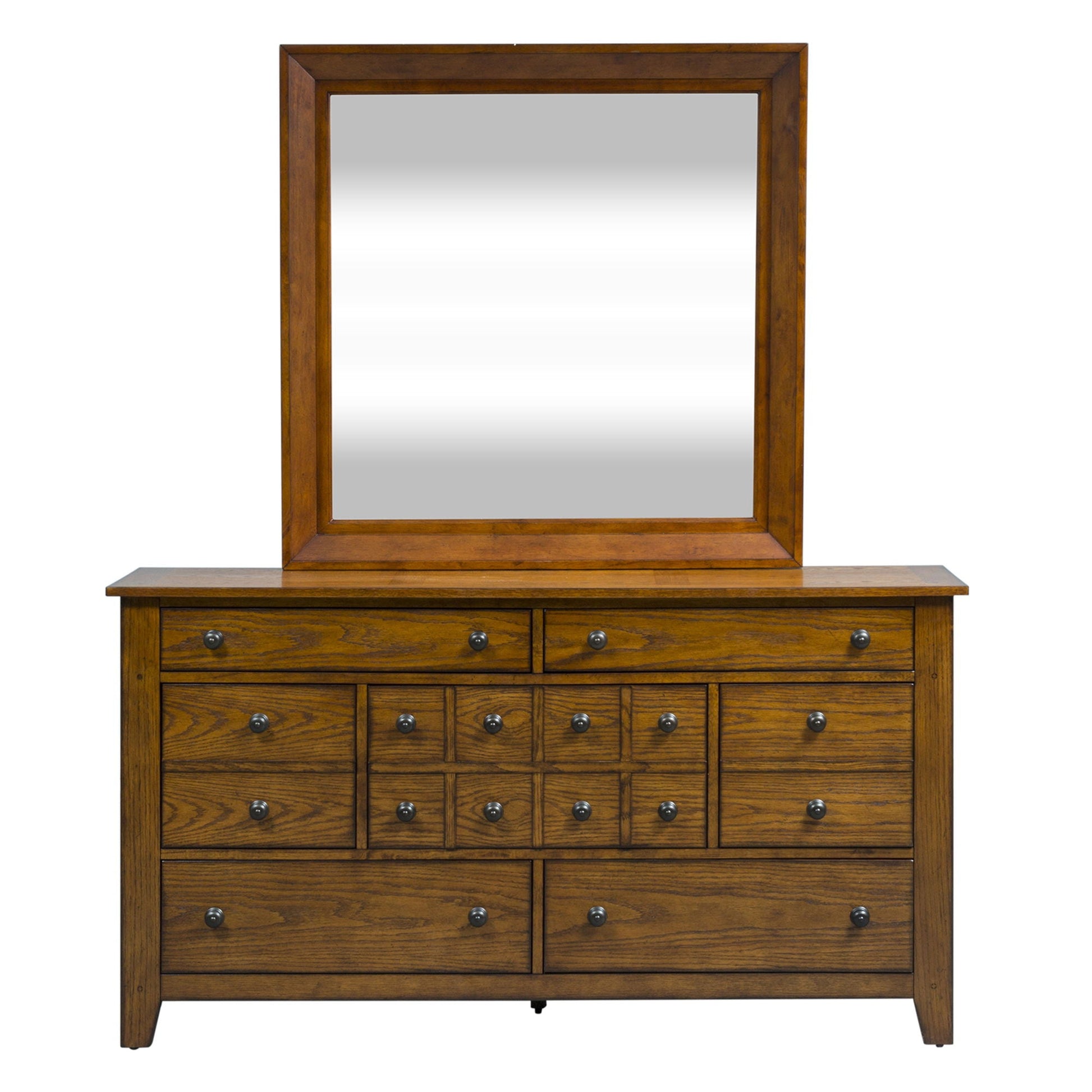 Liberty Furniture Grandpas Cabin - Dresser & Mirror - Light Brown | Meri Furniture