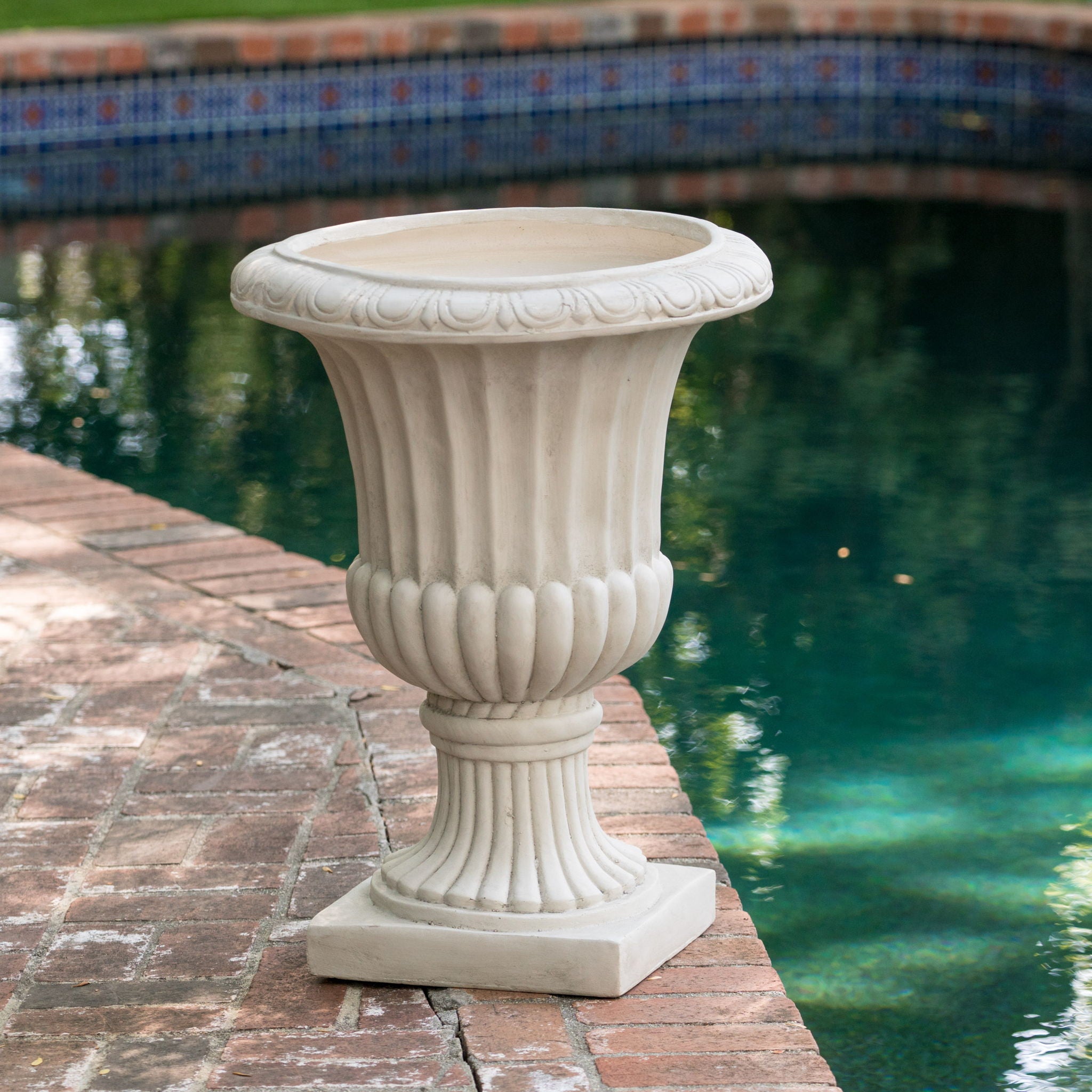Classic Italian Urn Planter - Antique White
