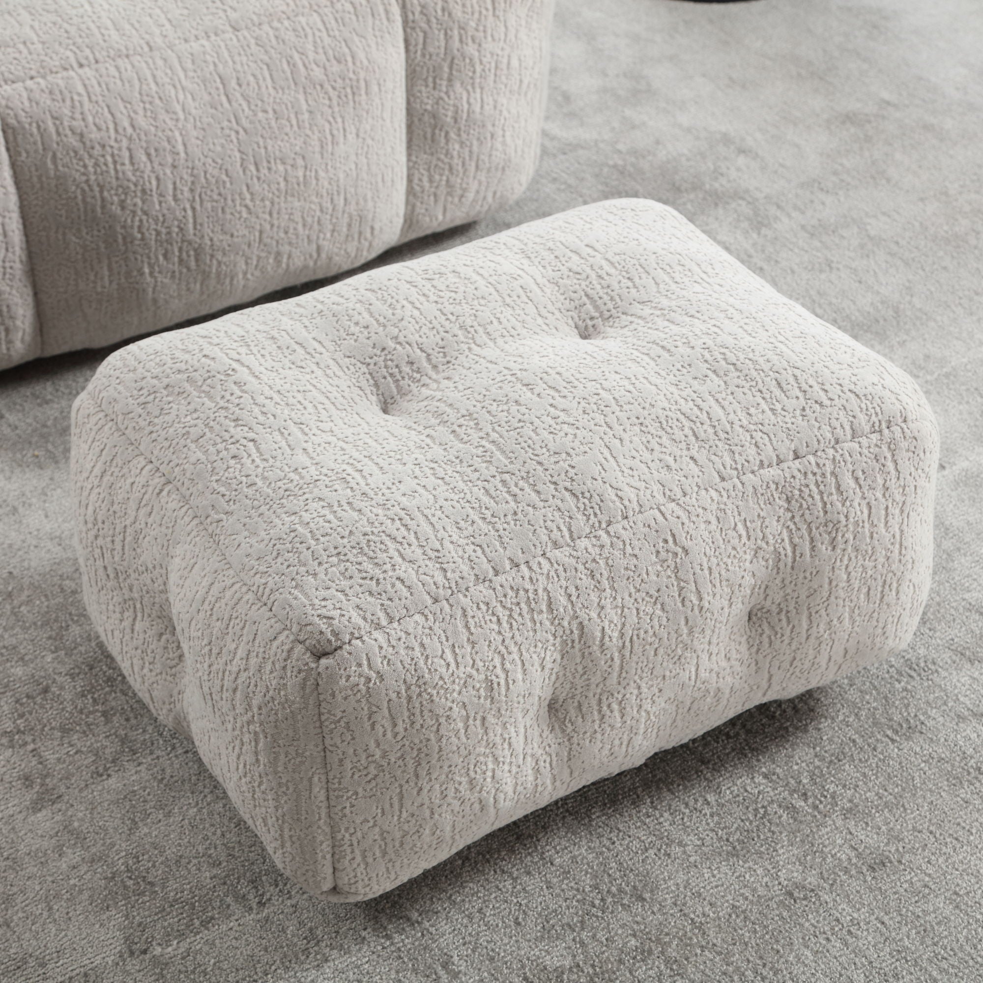 Modern Indoor Fluffy Bean Bag Chair With Memory Foam And Ottoman, Super Soft
