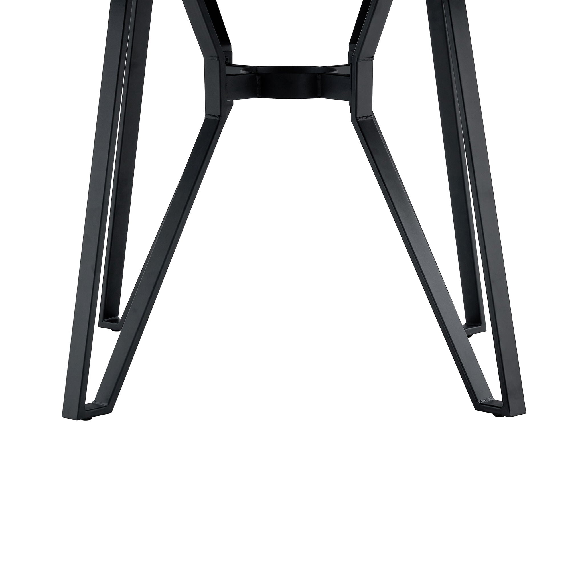 Mid Century Modern Round Dining Table With Metal Legs And Open Shelf