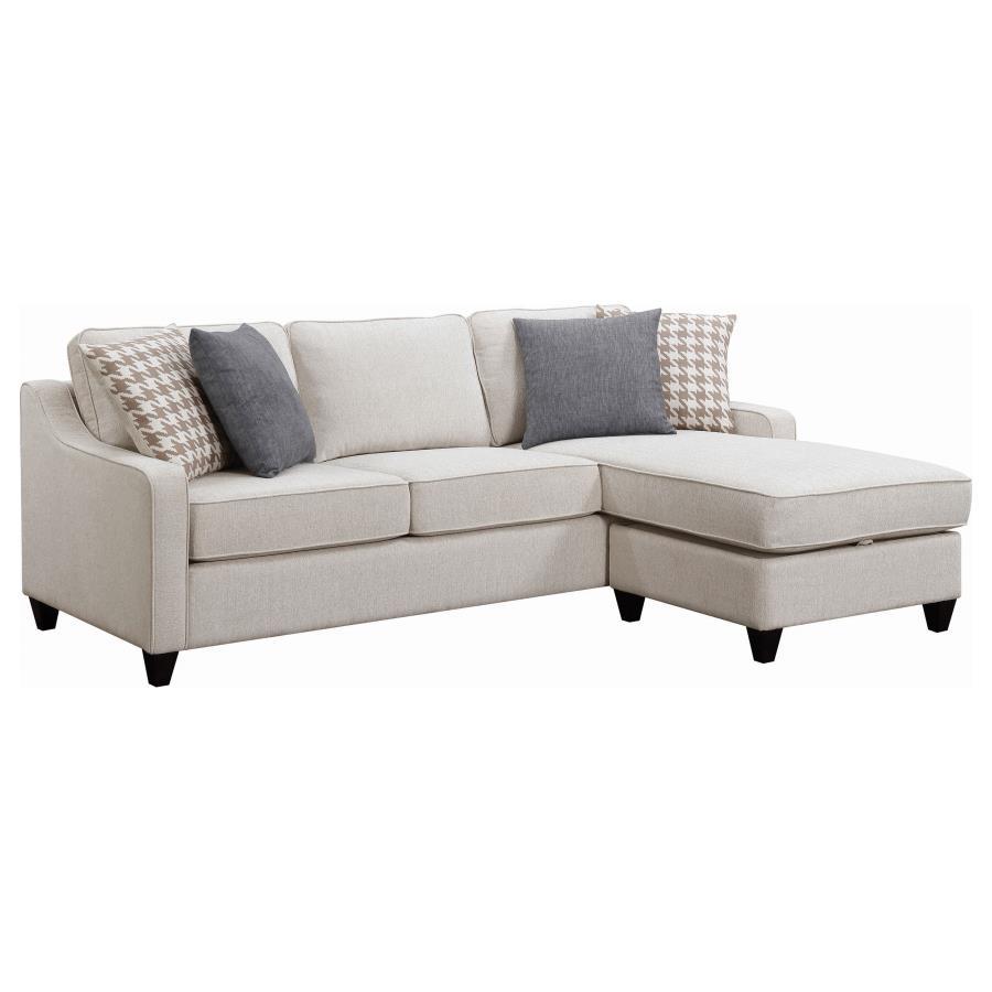 Coaster Fine Furniture Mcloughlin - Upholstered Sloped Arm Sectional Sofa - Platinum | Meri Furniture