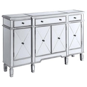 Coaster Fine Furniture Aconitum - 4 Door Mirrored Storage Accent Cabinet - Silver | Meri Furniture