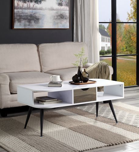 ACME Halima - Accent Table - White & Black Finish | Meri Furniture