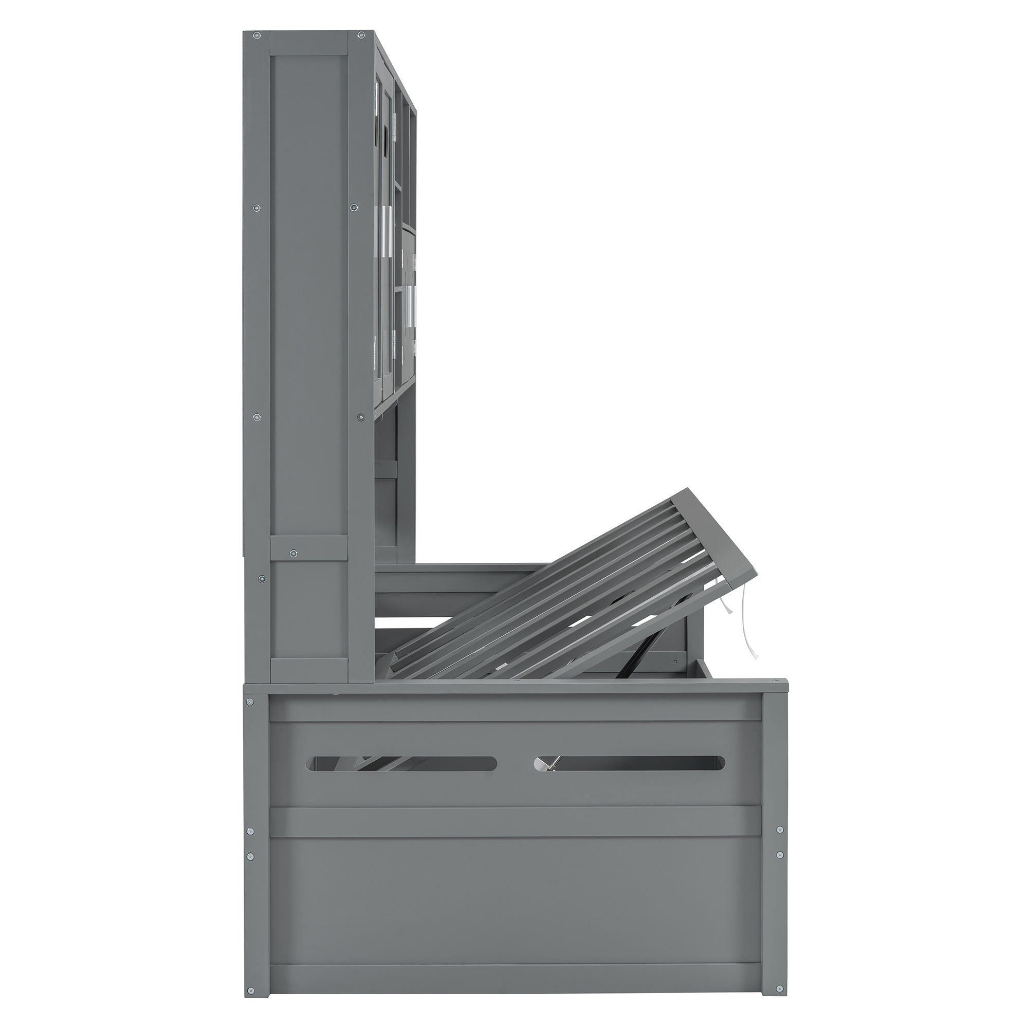 Daybed With All-In-One Cabinet And Shelf