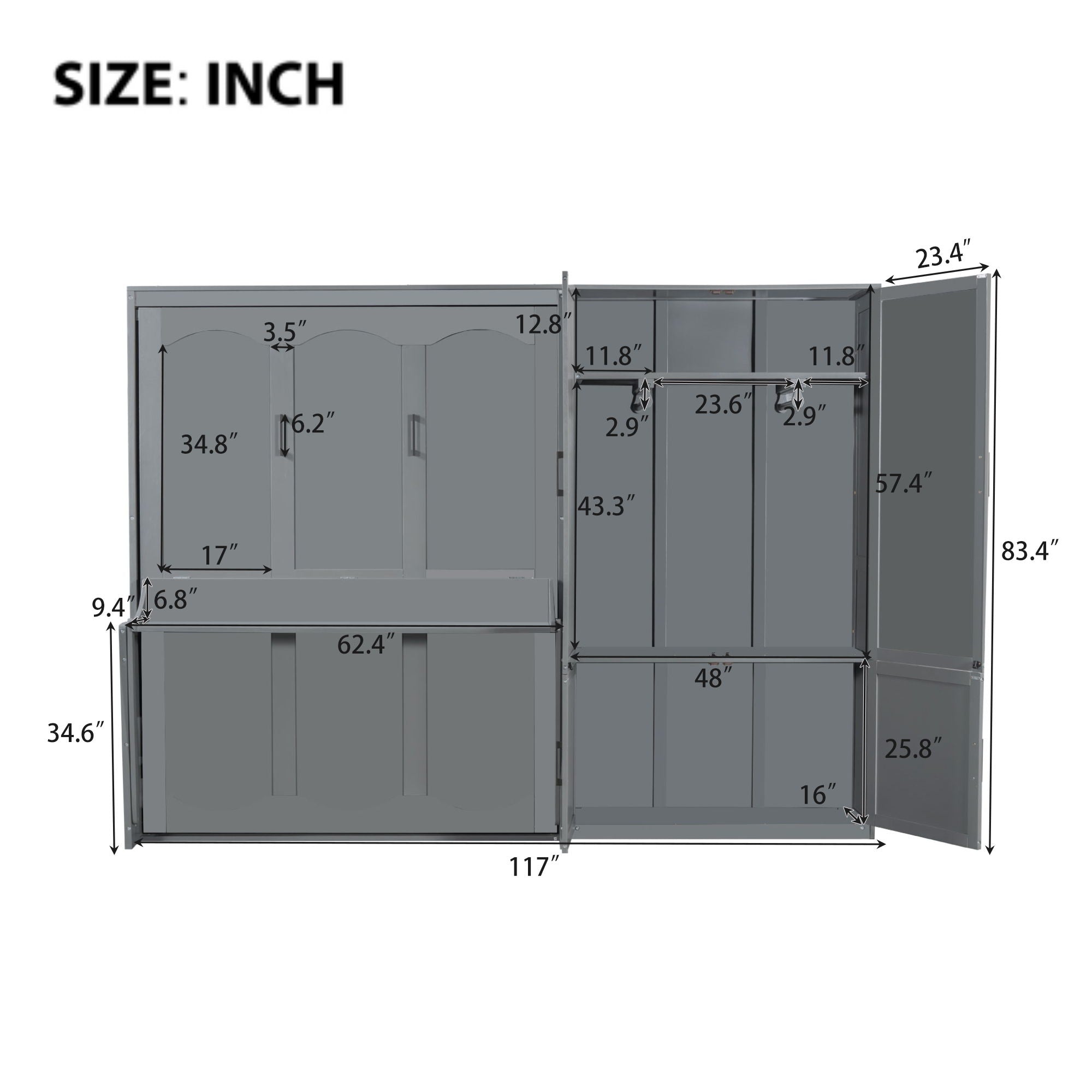 Murphy Elegant Wall Bed With Closet