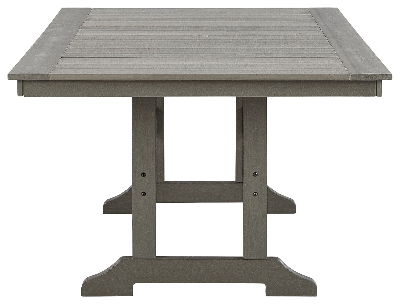 Signature Design by Ashley® Visola - Gray - Rect Dining Table W/Umb Opt | Meri Furniture