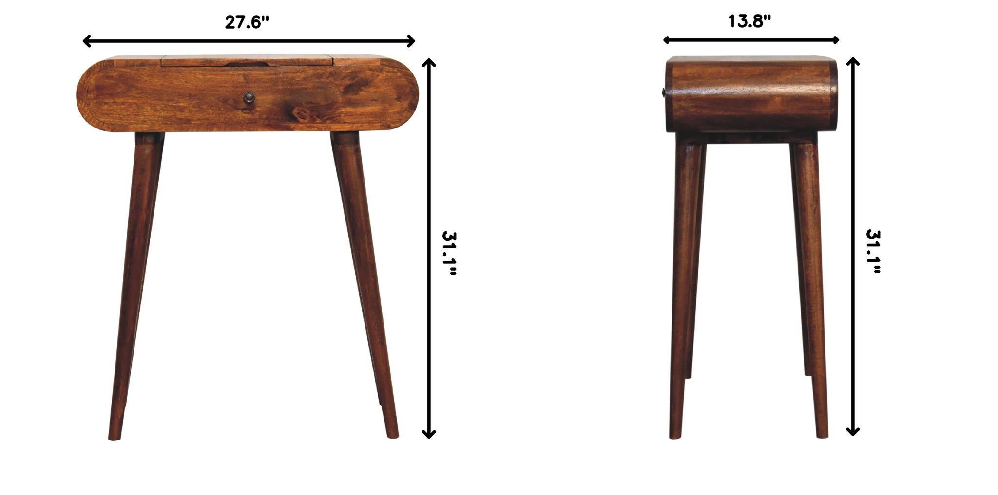 Mini Round Fold Vanity - Chestnut