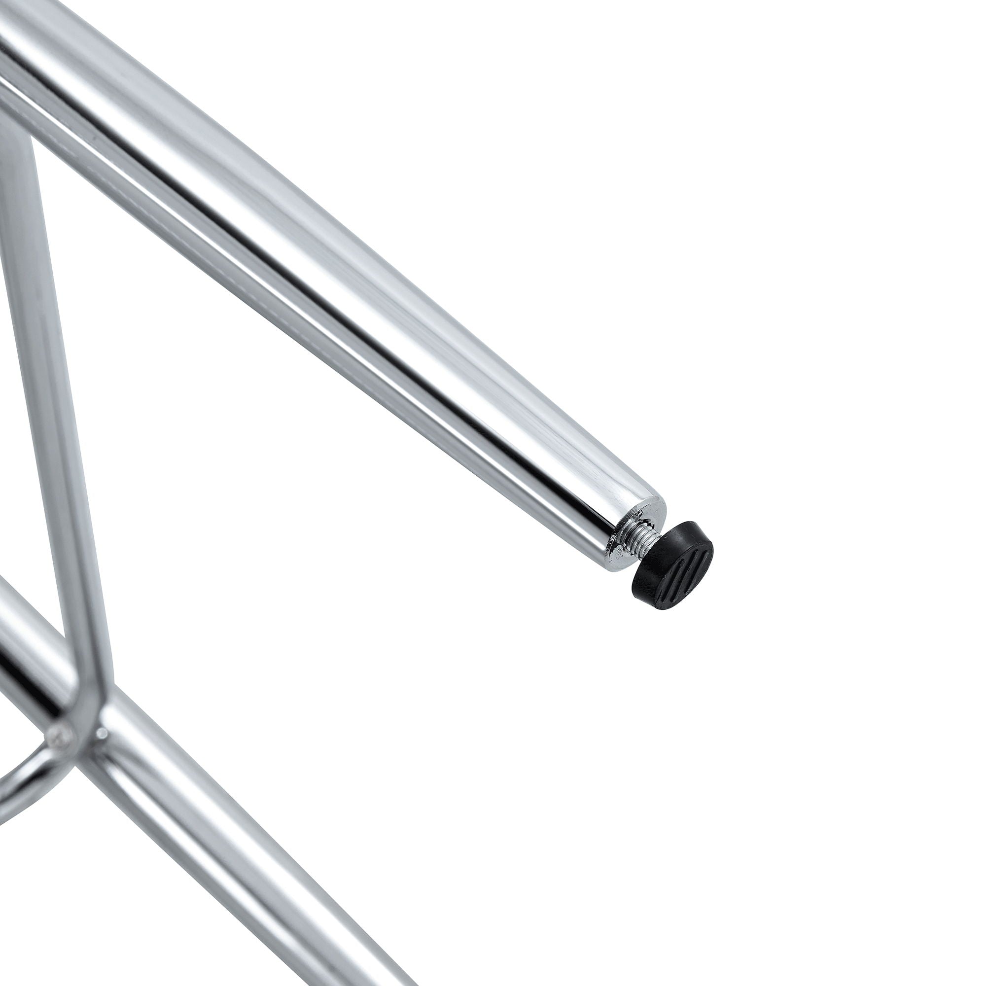 Modern Bar Chair Set Streamlined Backrest Metal Legs 2 Pieces - Black / Silver