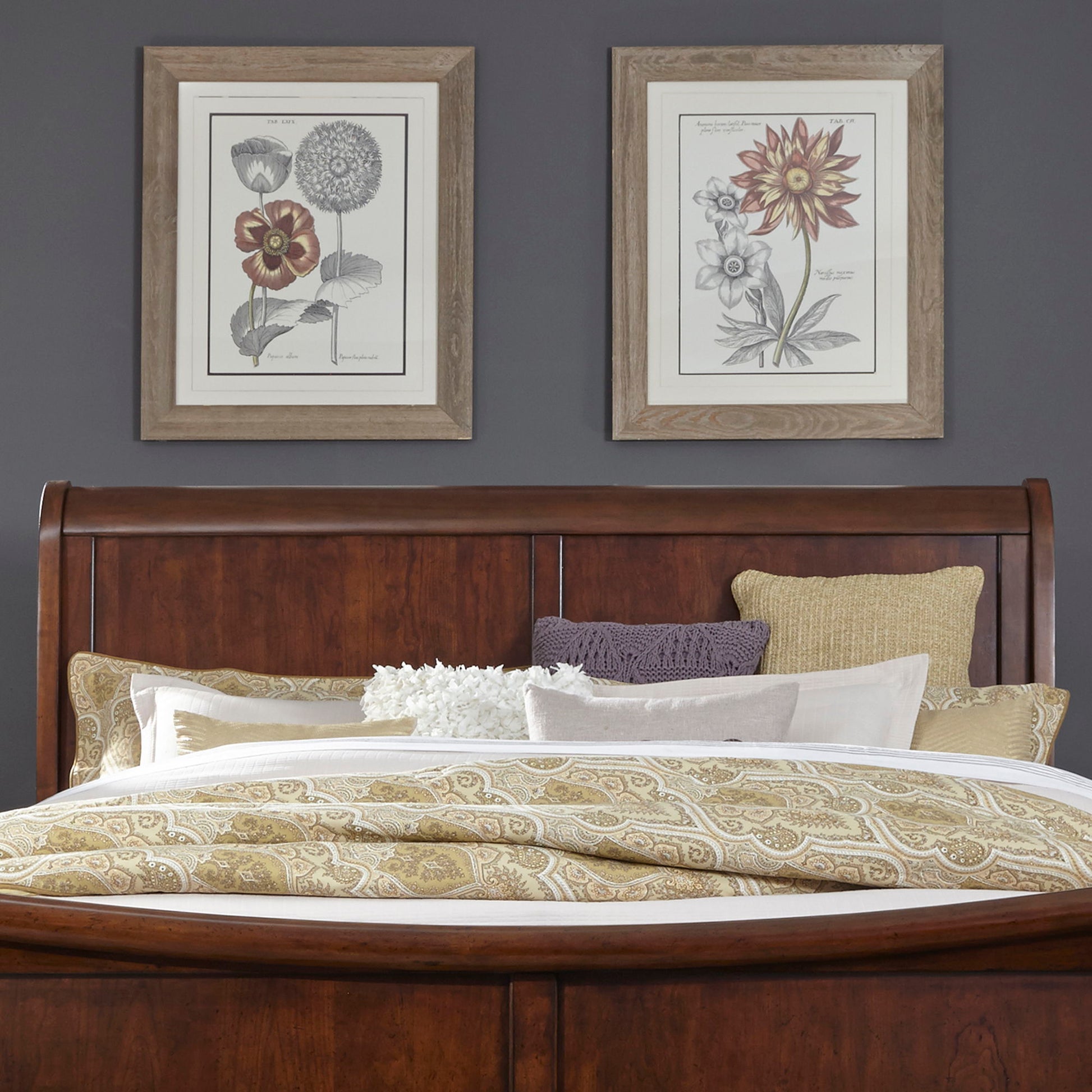 Liberty Furniture Rustic Traditions - Sleigh Headboard | Meri Furniture