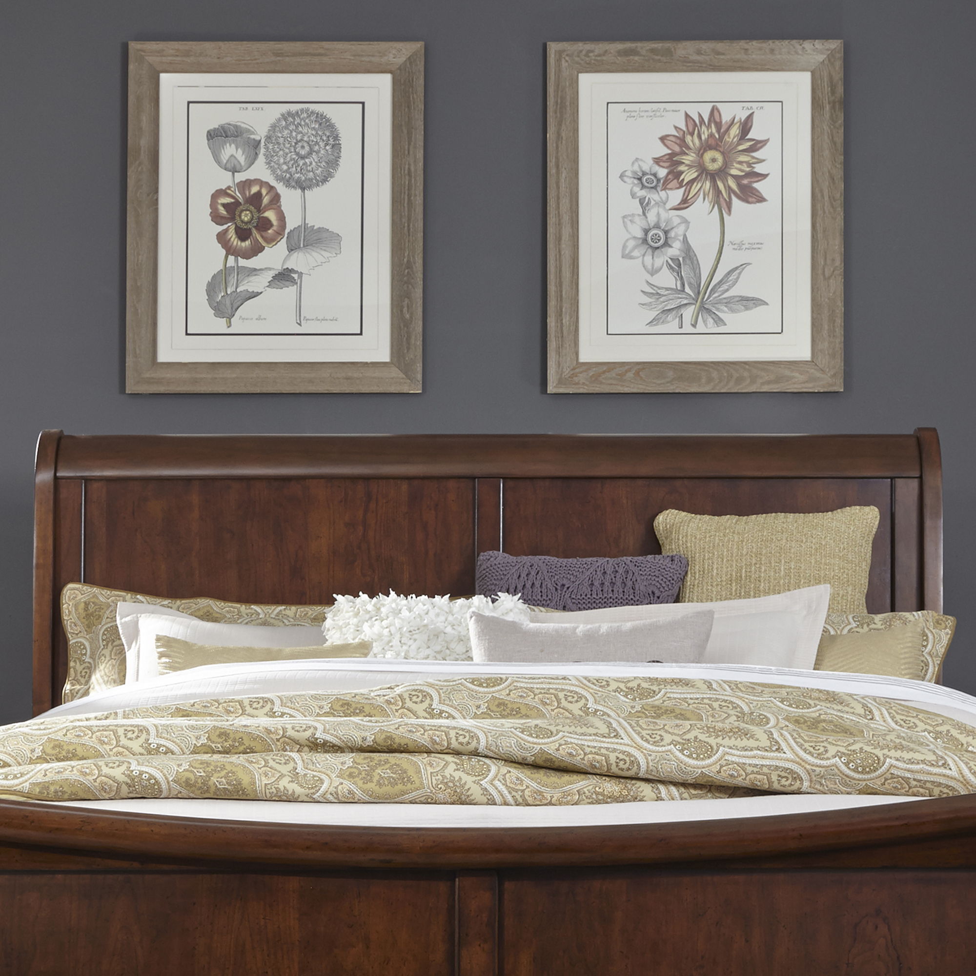 Liberty Furniture Rustic Traditions - Sleigh Headboard | Meri Furniture