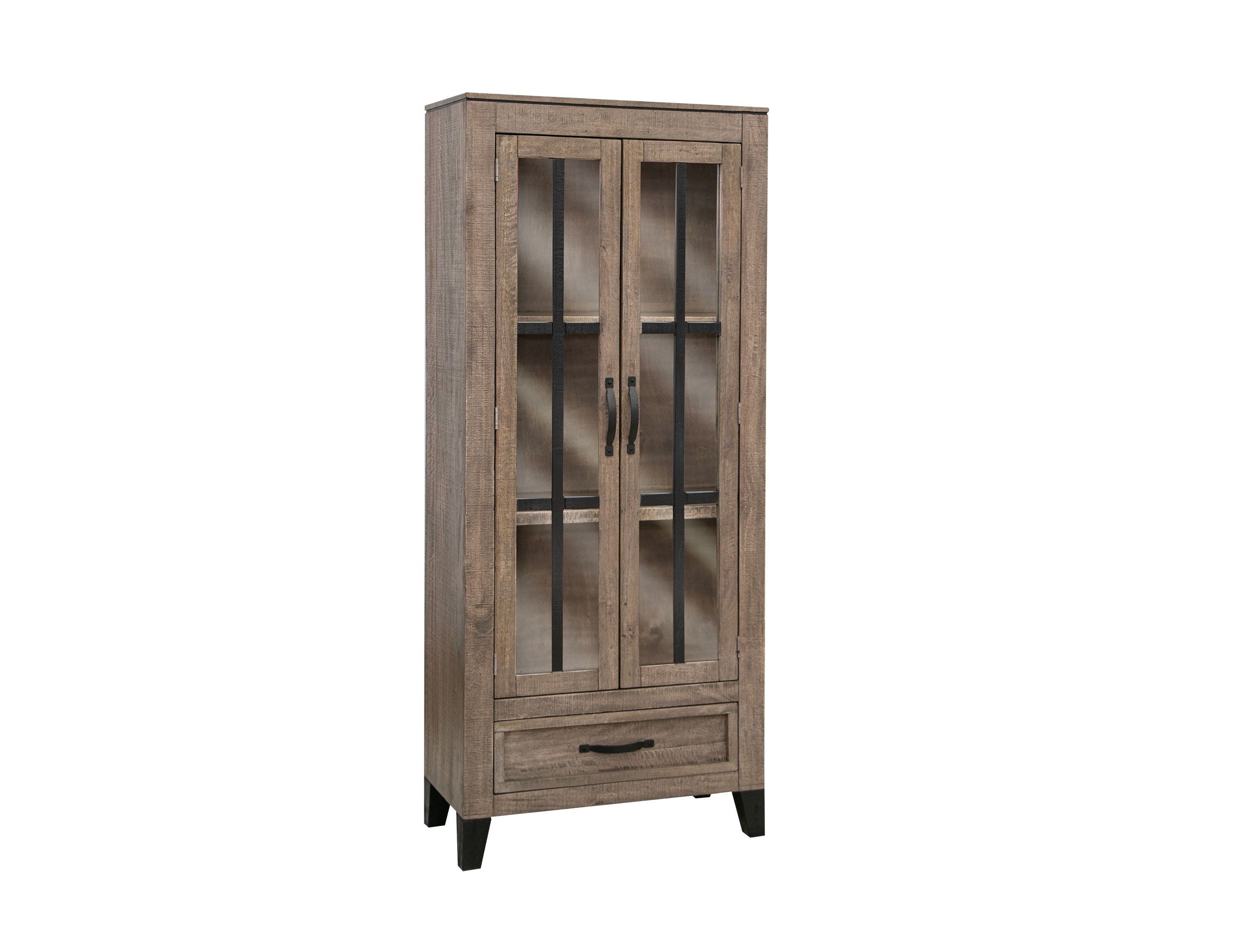 International Furniture Direct Blacksmith - Cabinet - Truffle Brown / Oil Black | Meri Furniture