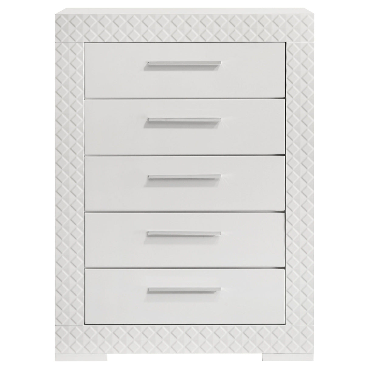 Ives - 5-Drawer Bedroom Chest Of Drawers - White High Gloss