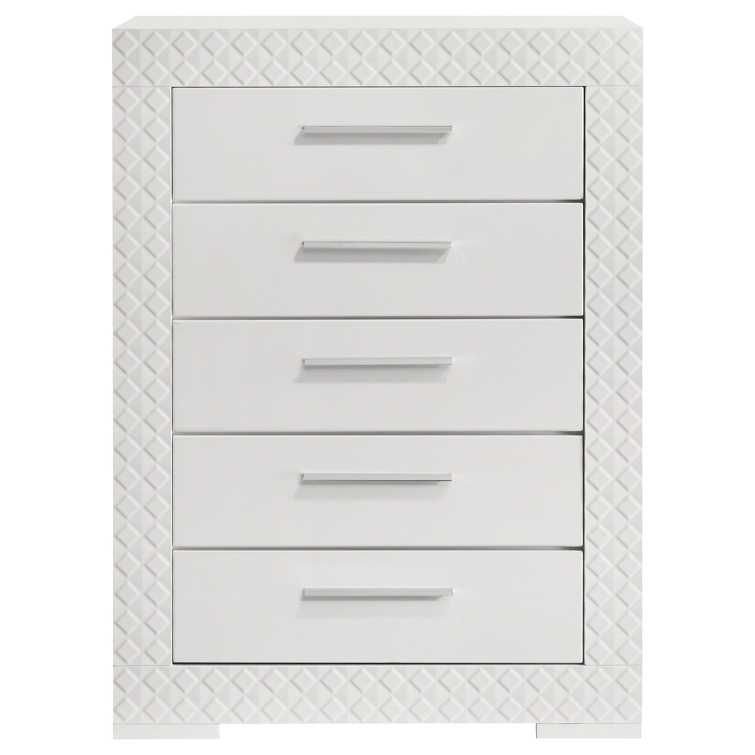 Coaster Fine Furniture Ives - 5-Drawer Bedroom Chest Of Drawers - White High Gloss | Meri Furniture