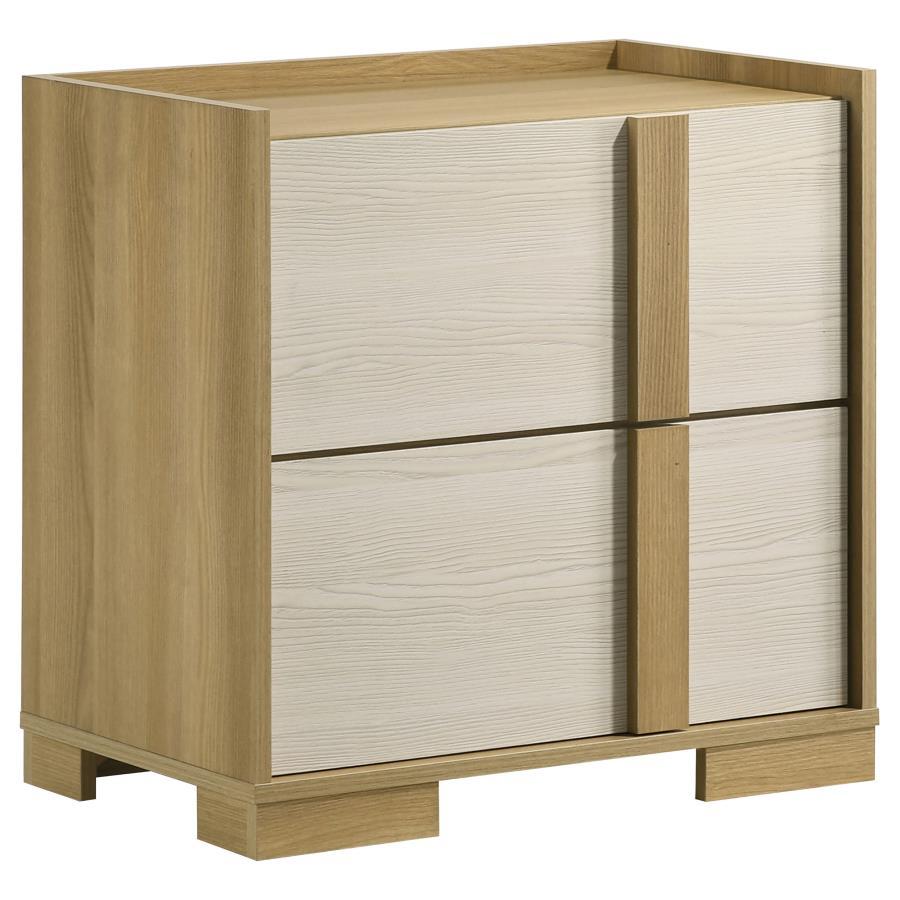 Coaster Fine Furniture Hyland - 2-Drawer Nightstand Bedside Table - Natural | Meri Furniture