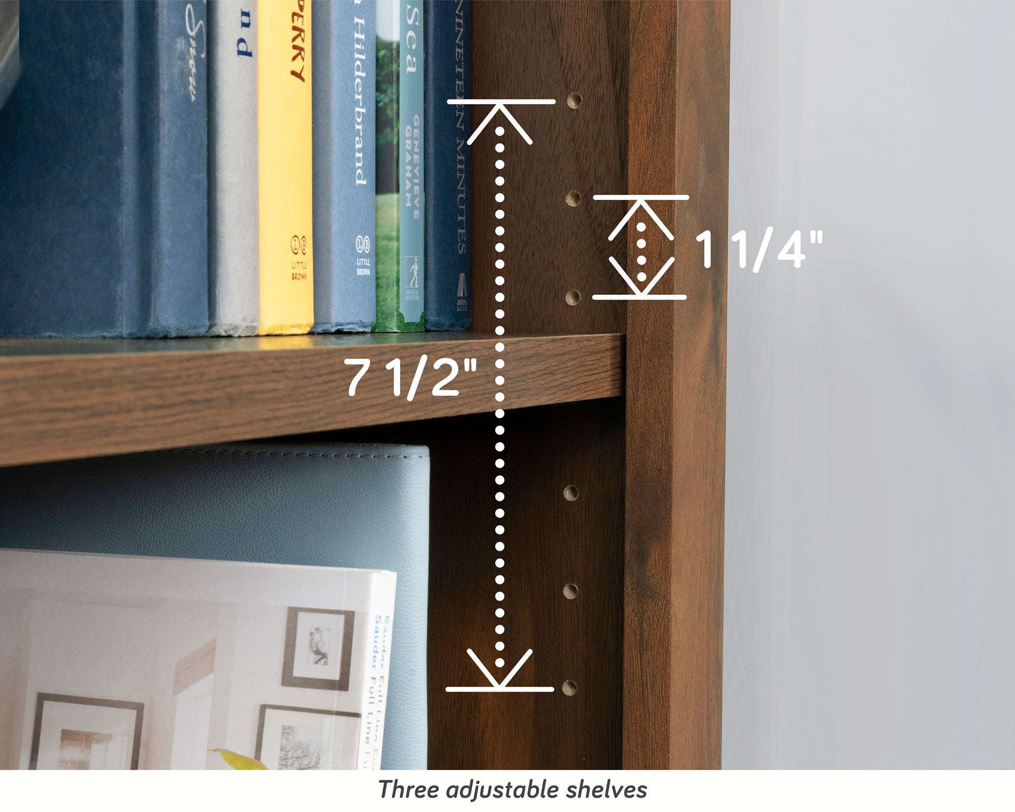 5-Shelf Bookcase in Grand Walnut