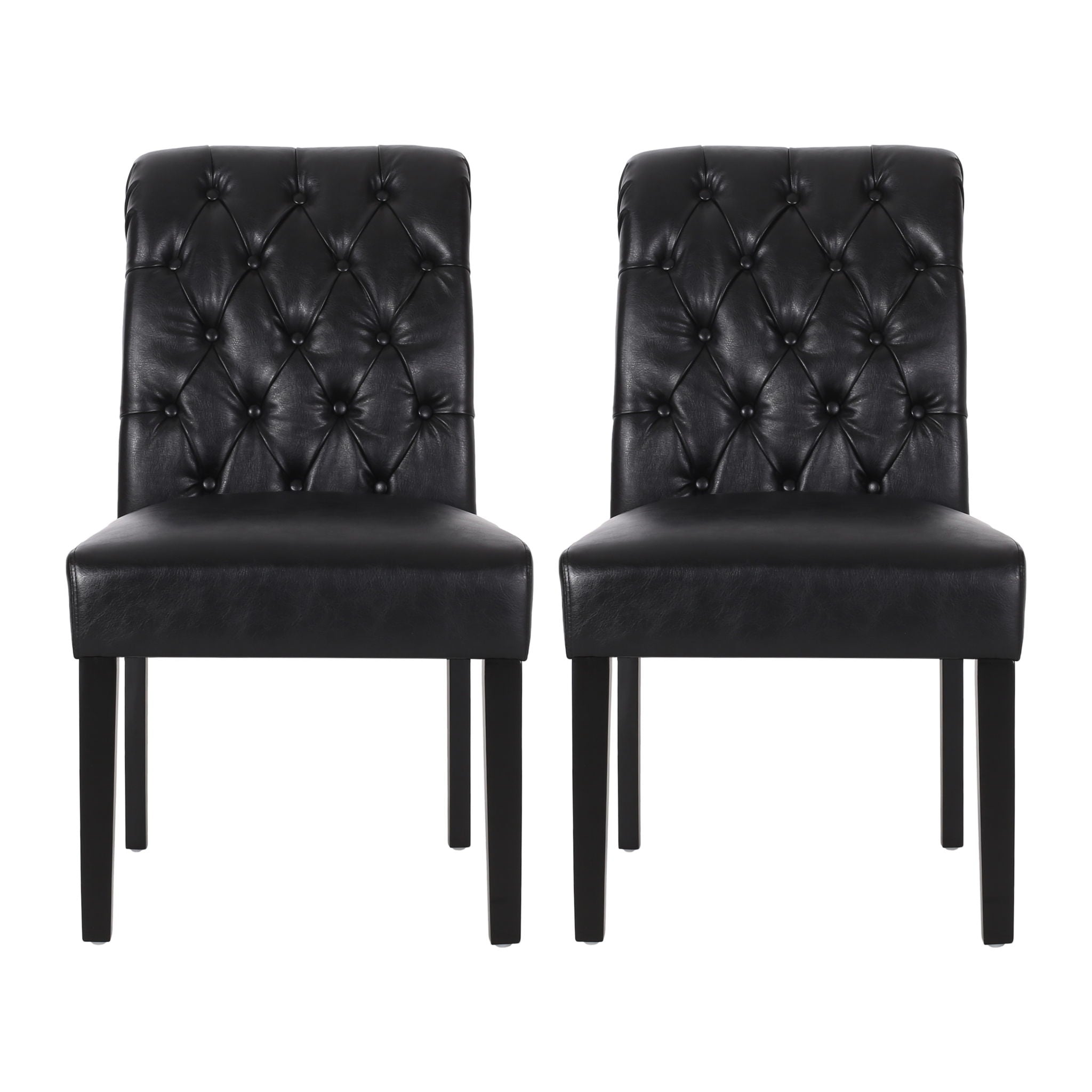 Broxton - Tuft Dining Rolltop Chairs With Button Tufted Backrest (Set of 2)