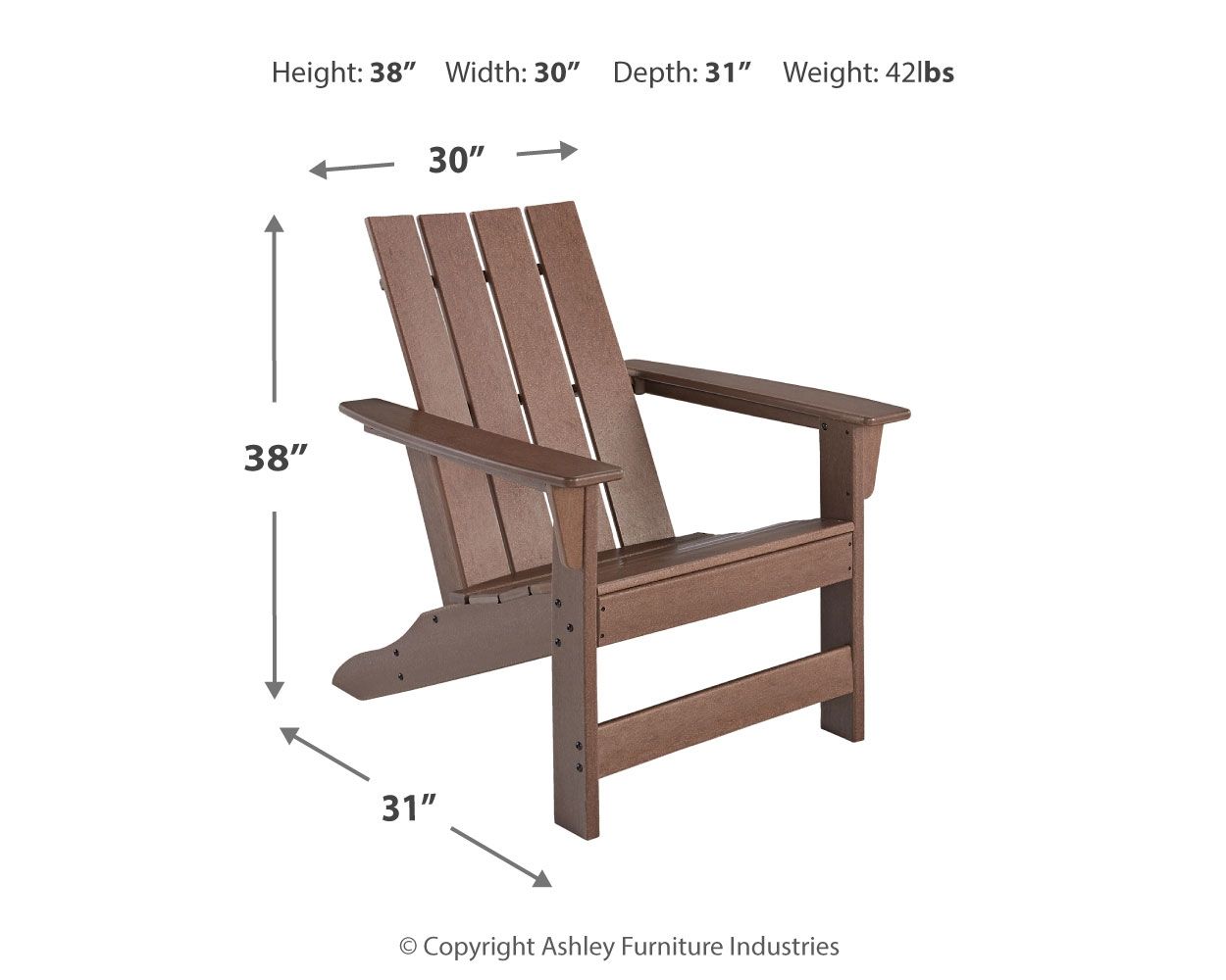 Emmeline - Adirondack Chair - Brown