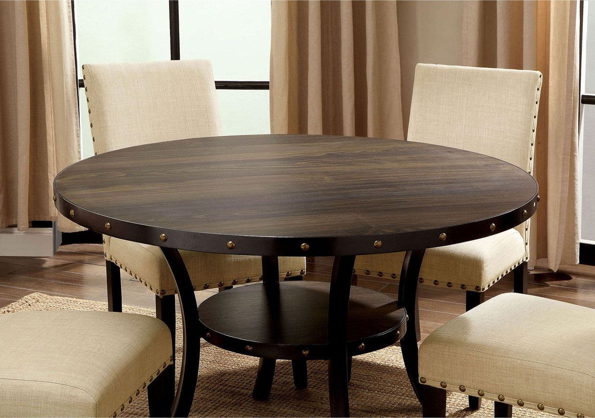 Furniture of America Kaitlin - Round Dining Table - Light Walnut / Beige | Meri Furniture