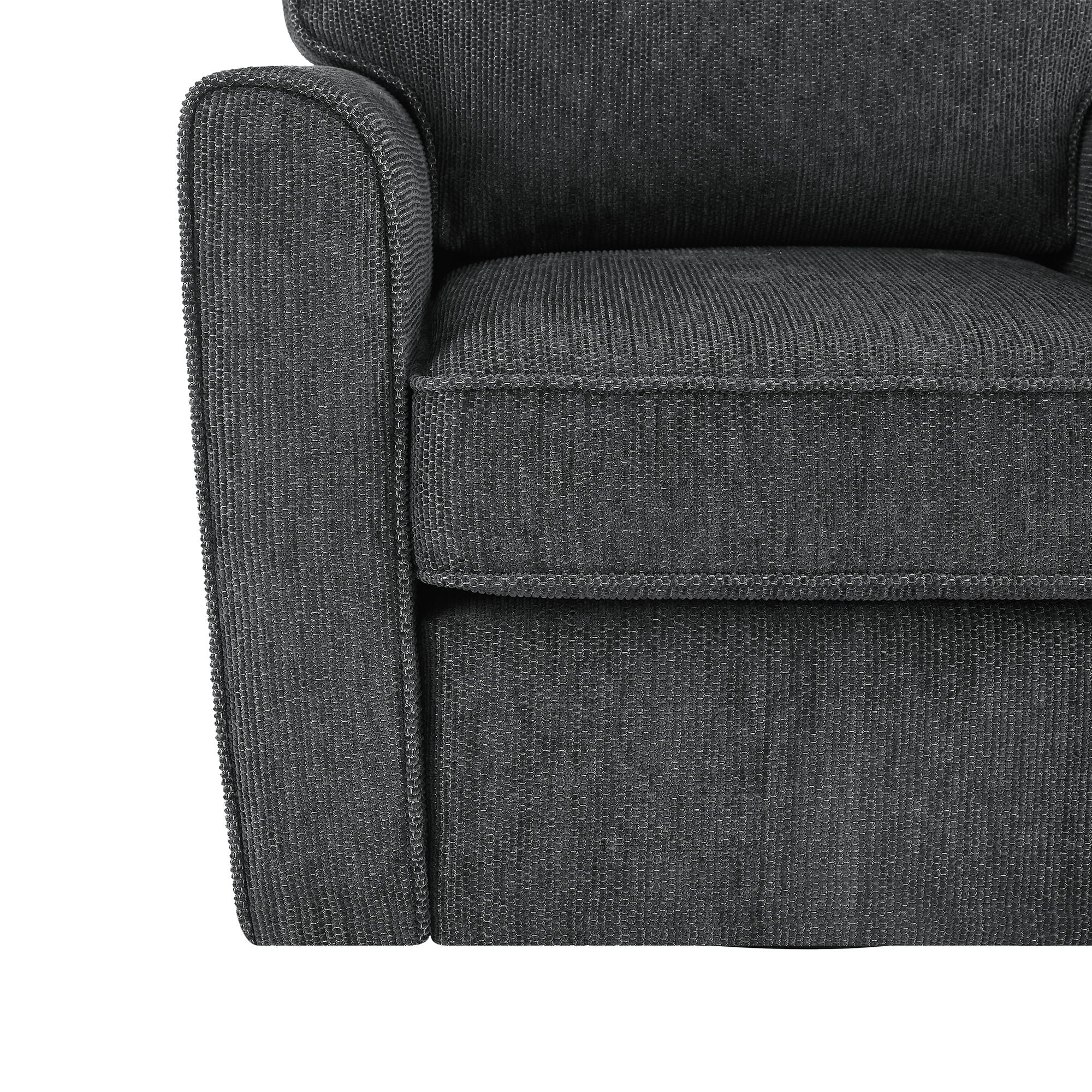 360° Swivel Accent Barrel Armchair With Side Pockets, Compact Design