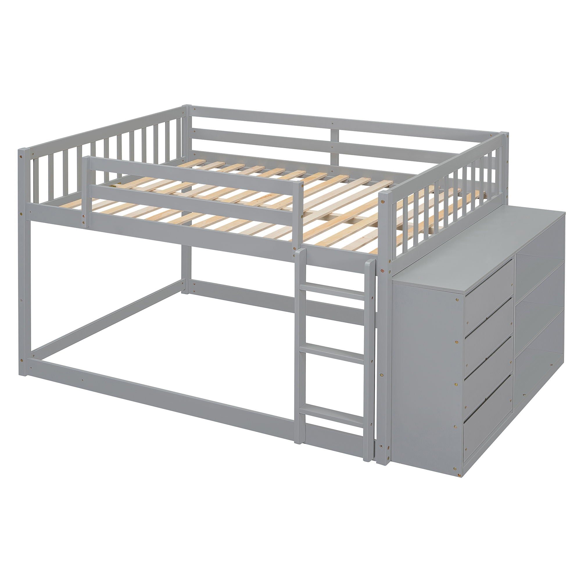 Bunk Bed With 4 Drawers And 3 Shelves