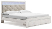 Signature Design by Ashley® Altyra - White - King Upholstered Storage Bed | Meri Furniture