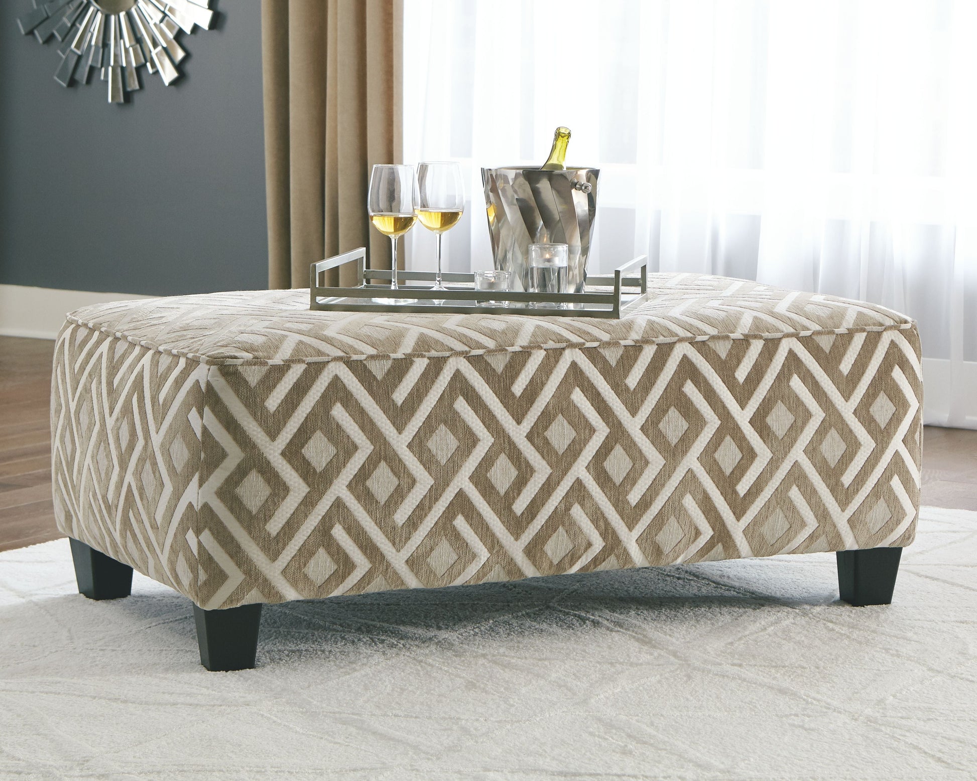 Ashley Furniture Dovemont - Putty - Oversized Accent Ottoman | Meri Furniture