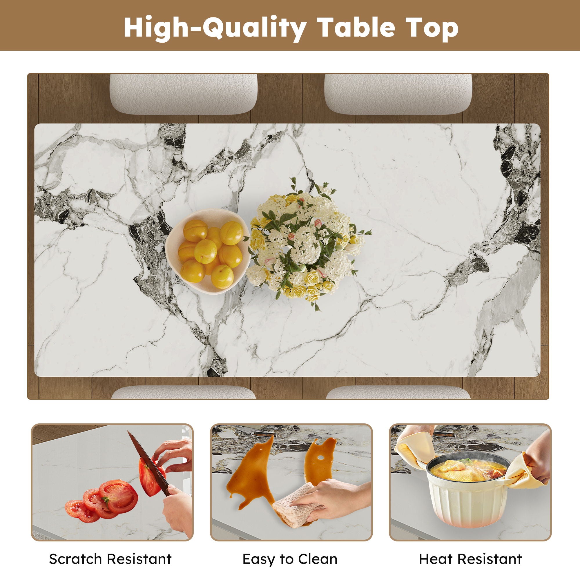 Modern Dining Table Set With Storage, Includes Chairs