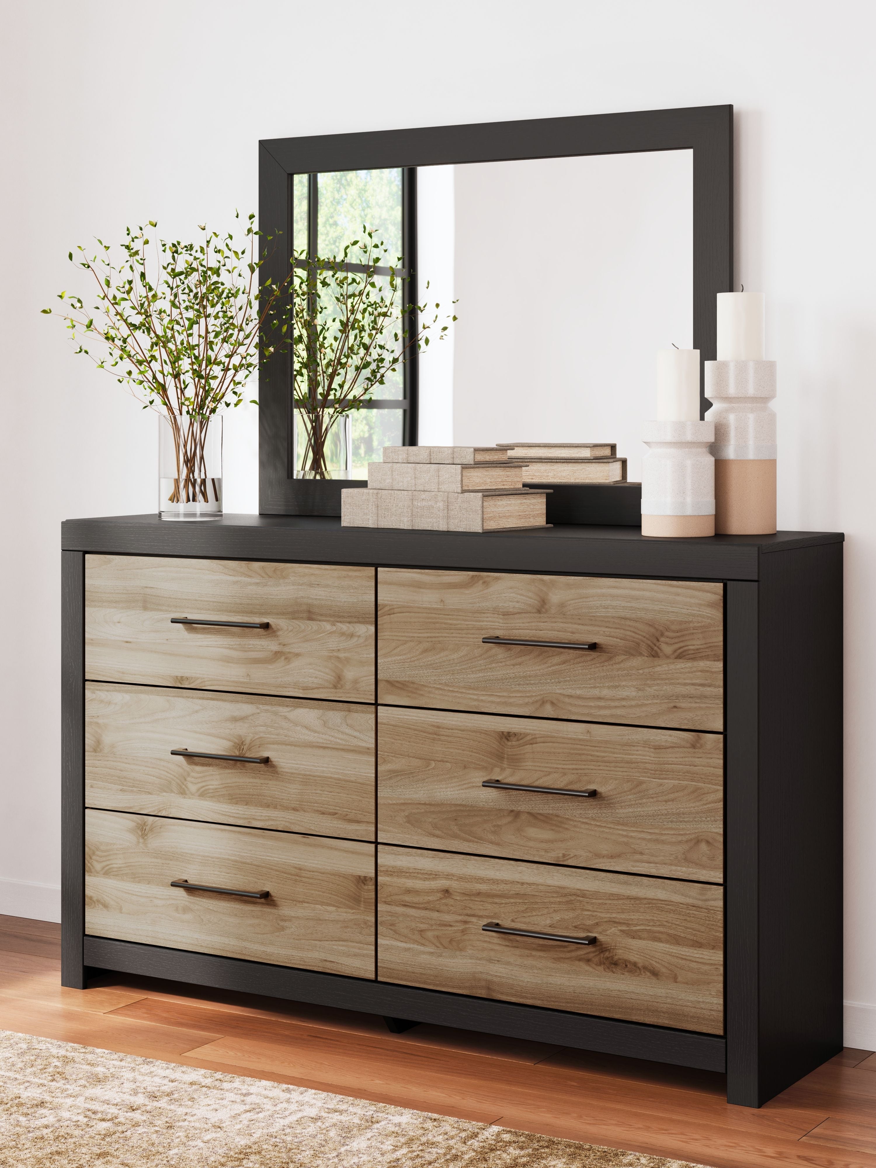 Signature Design by Ashley® Vertani - Black - Dresser And Mirror | Meri Furniture