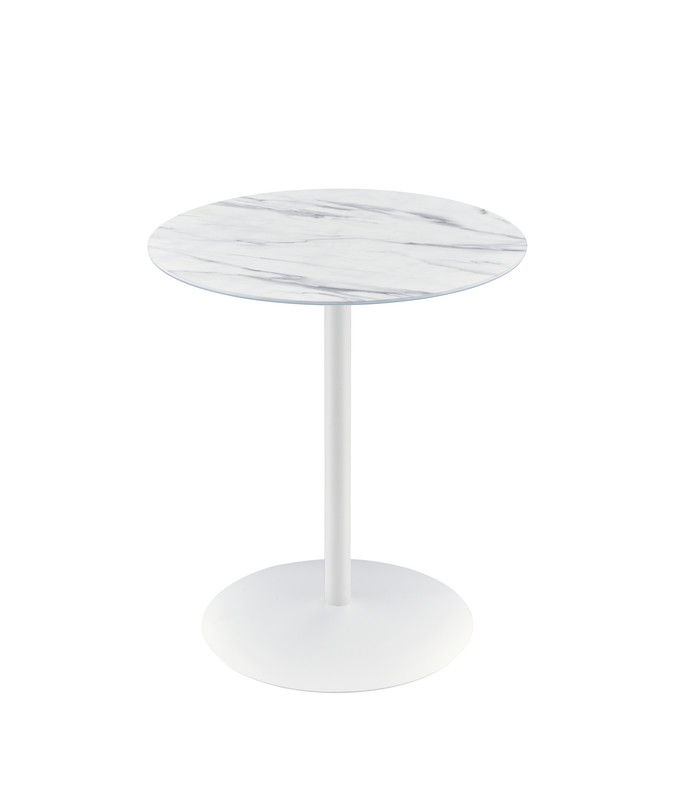 Circa 17.5"W End Table with White Marble Textured Top