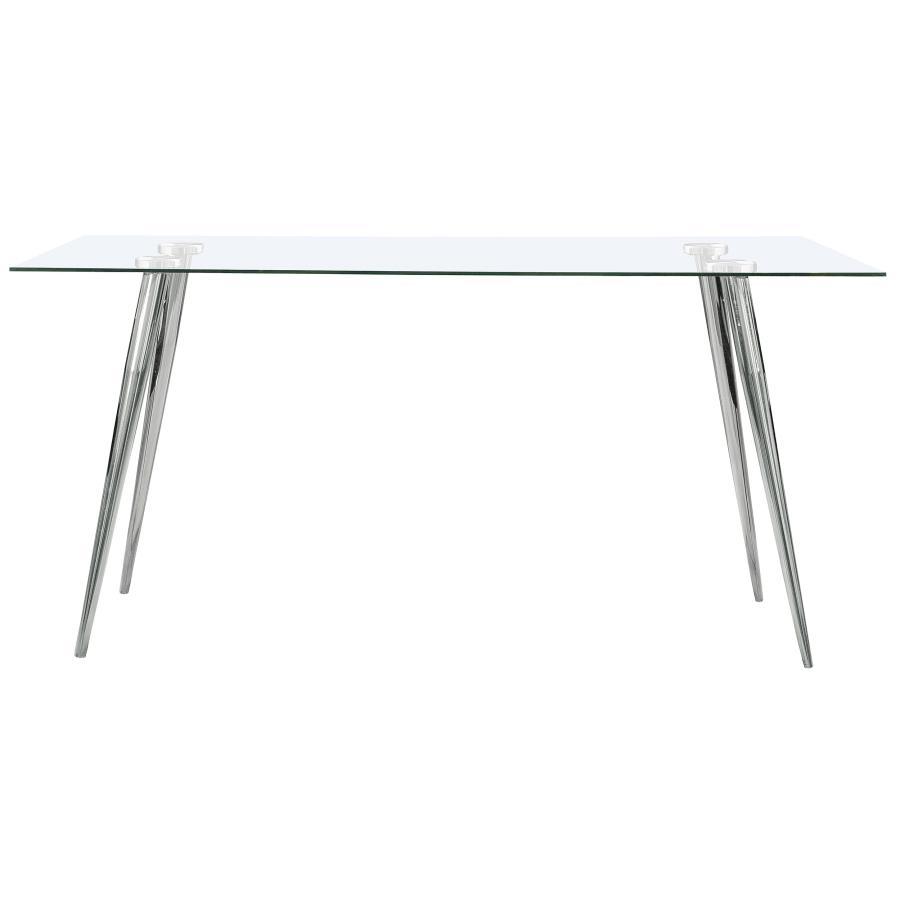 Coaster Fine Furniture Gilman - Rectangular 64-inch Glass Top Dining Table | Meri Furniture