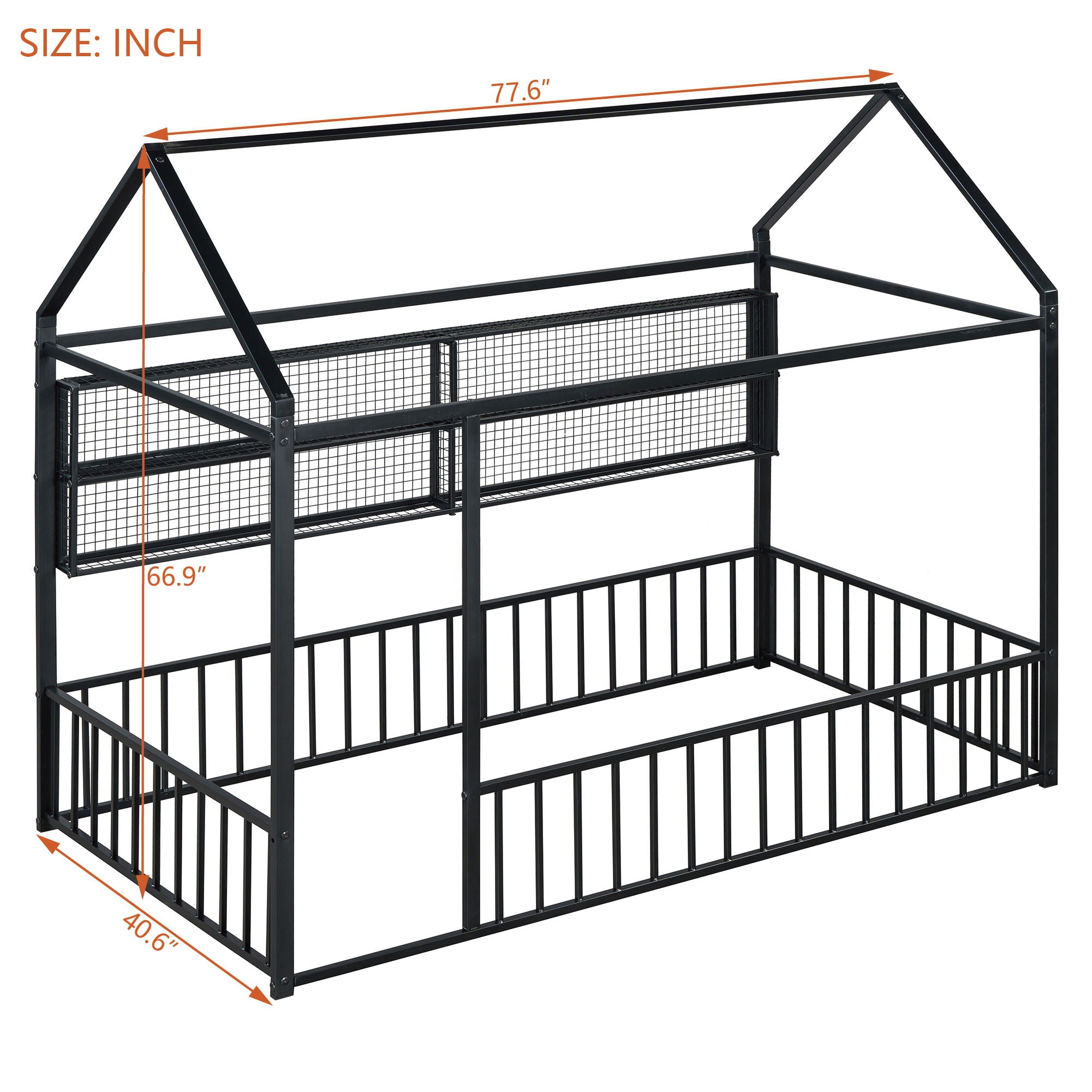 House Frame With Fence And Shelves