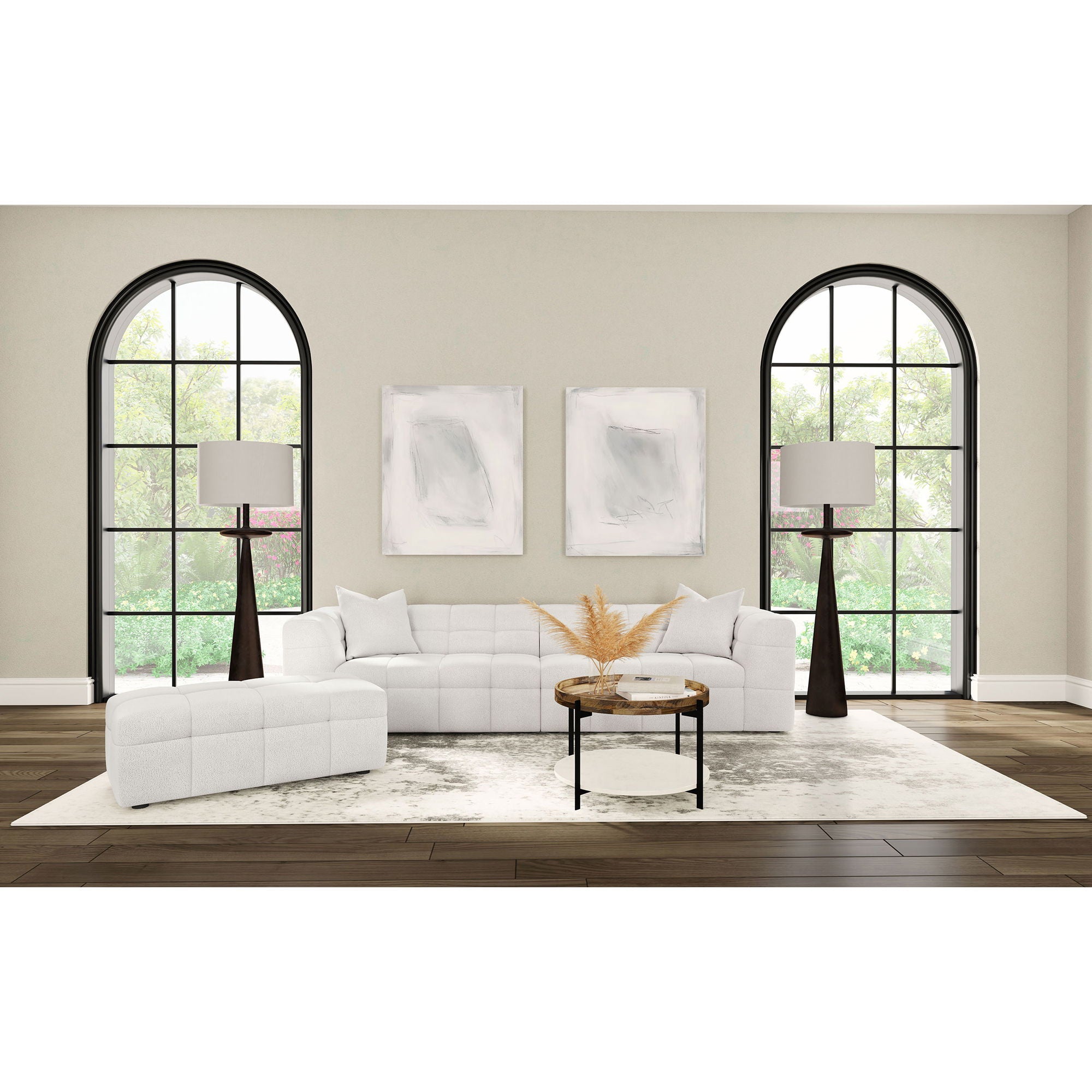 Sooke - Rectangular Ottoman - Off White