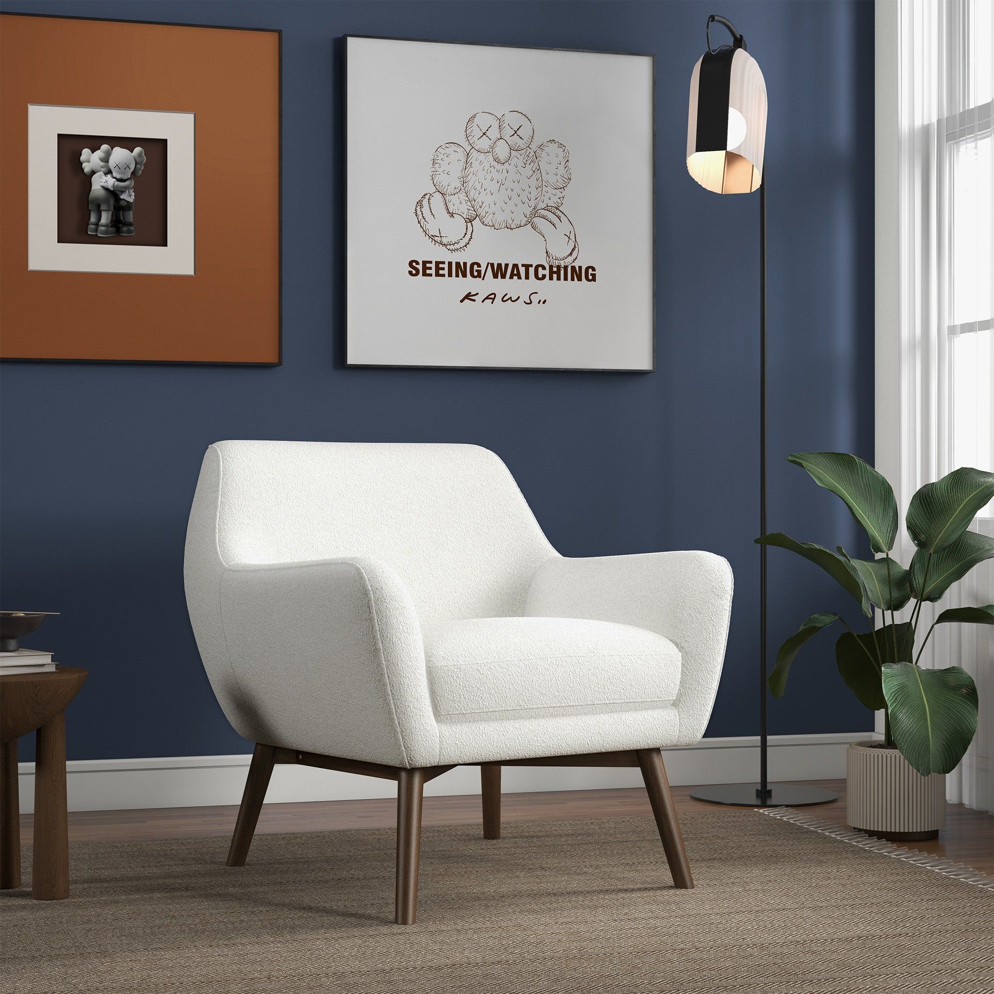 Panom - Lounge Chair - Brown / White