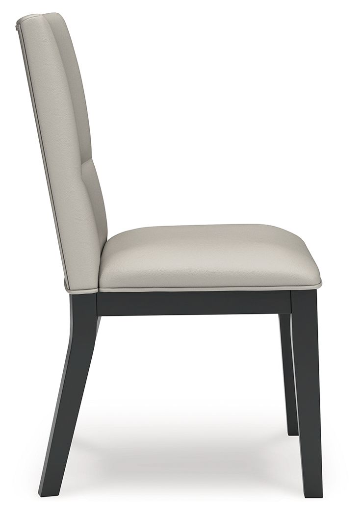 Glinari - Dining Upholstered Side Chair (Set of 2) - Taupe / Black