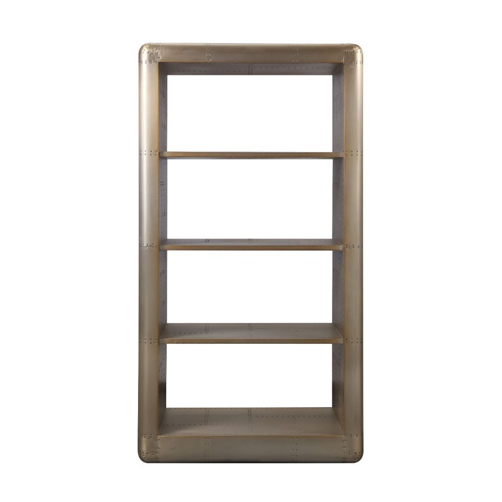 ACME Jennavieve - Bookshelf - Gold Aluminum | Meri Furniture