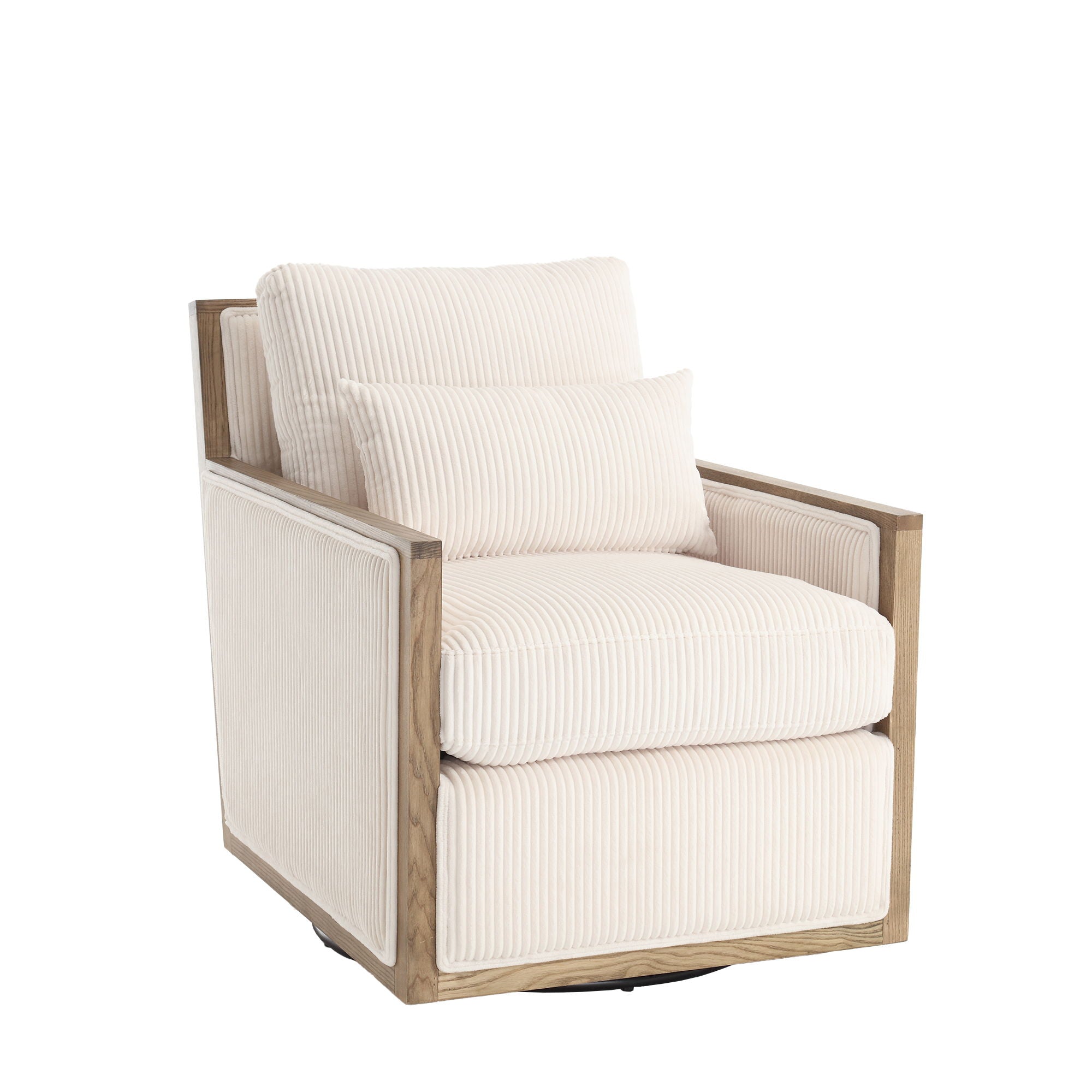 Comfy Accent Barrel Chair, 360 Degree Swivel