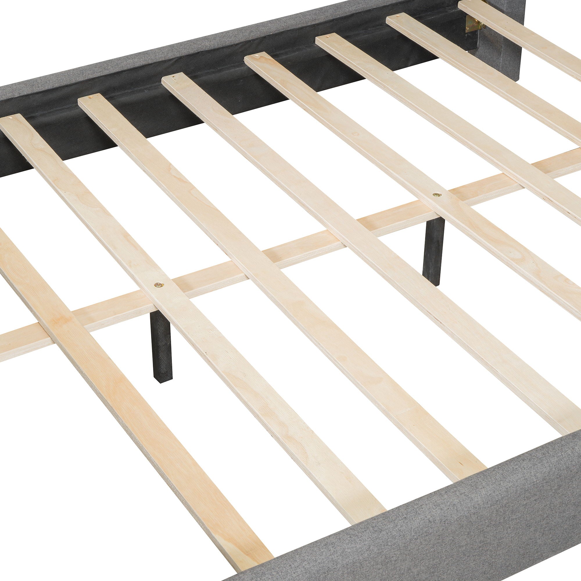 Upholstered Bed With Slats Support, No Box Spring Needed